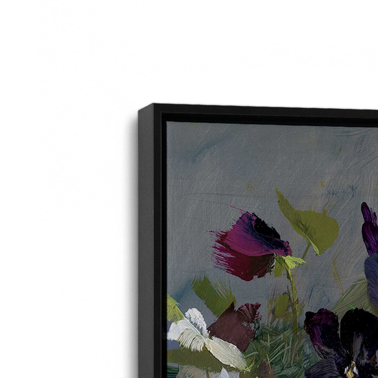 [Color:Satin Black], Picture of art in a Satin Black frame at an angle