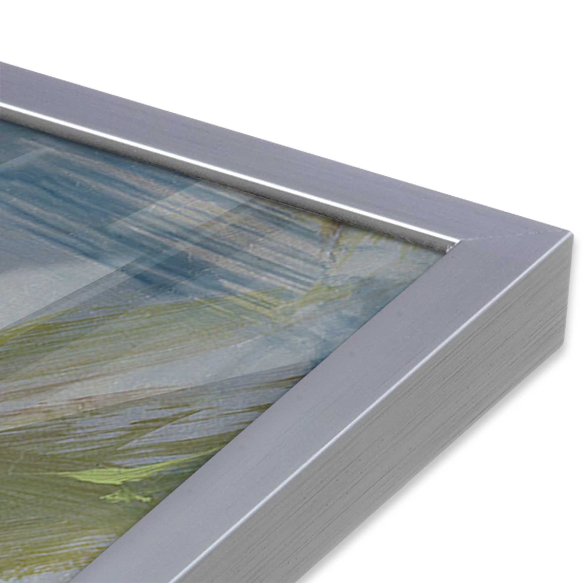 [Color:Polished Chrome], Picture of art in a Polished Chrome frame at an angle