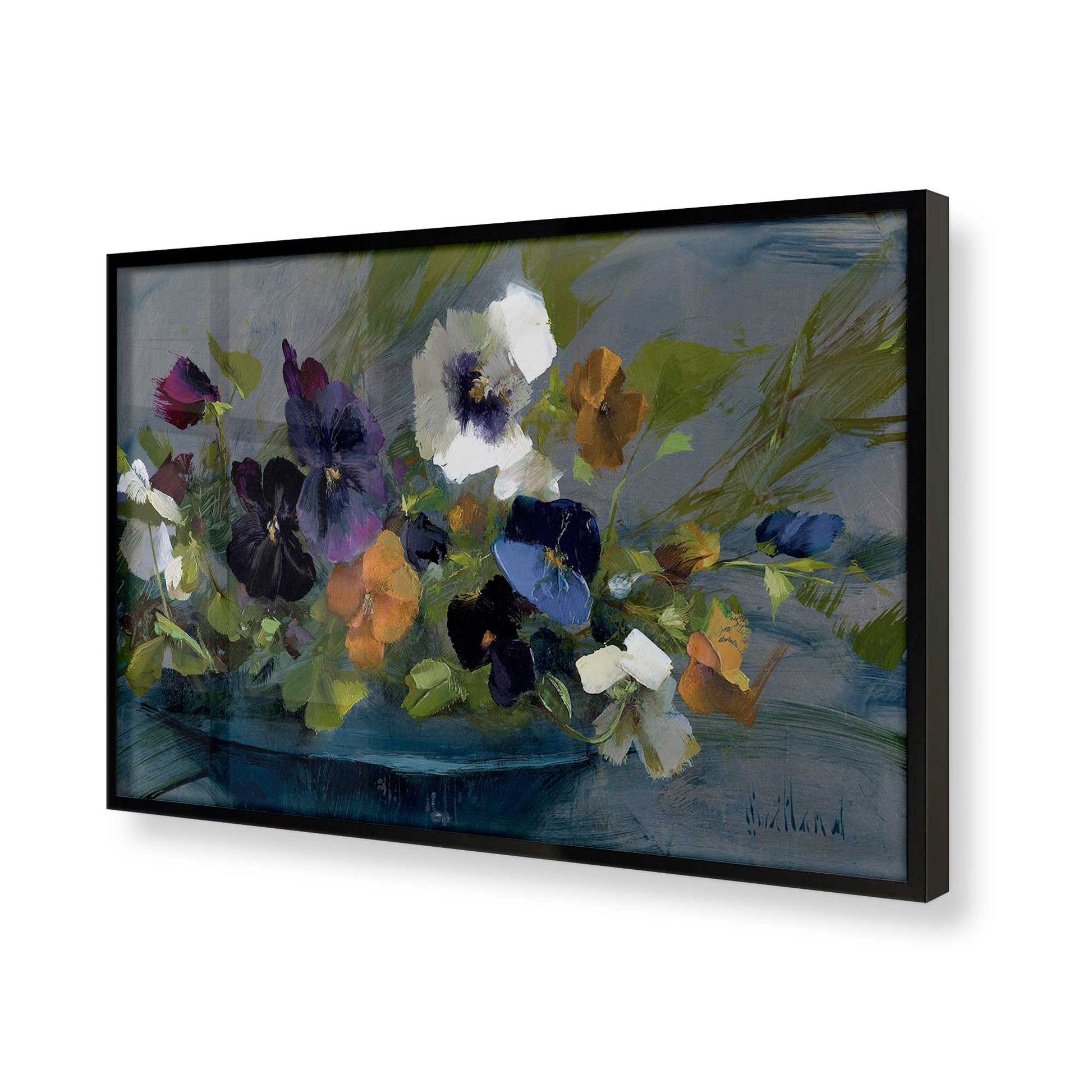 [Color:Satin Black], Picture of art in a Satin Black frame of the corner