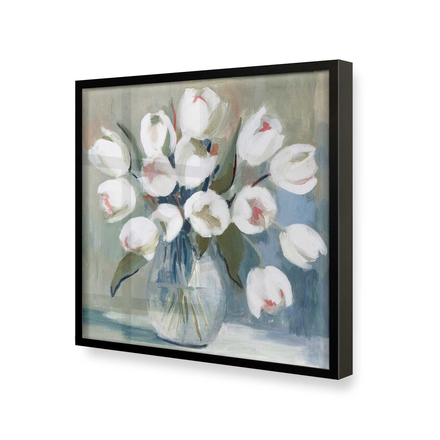 [Color:Satin Black], Picture of art in a Satin Black frame at an angle