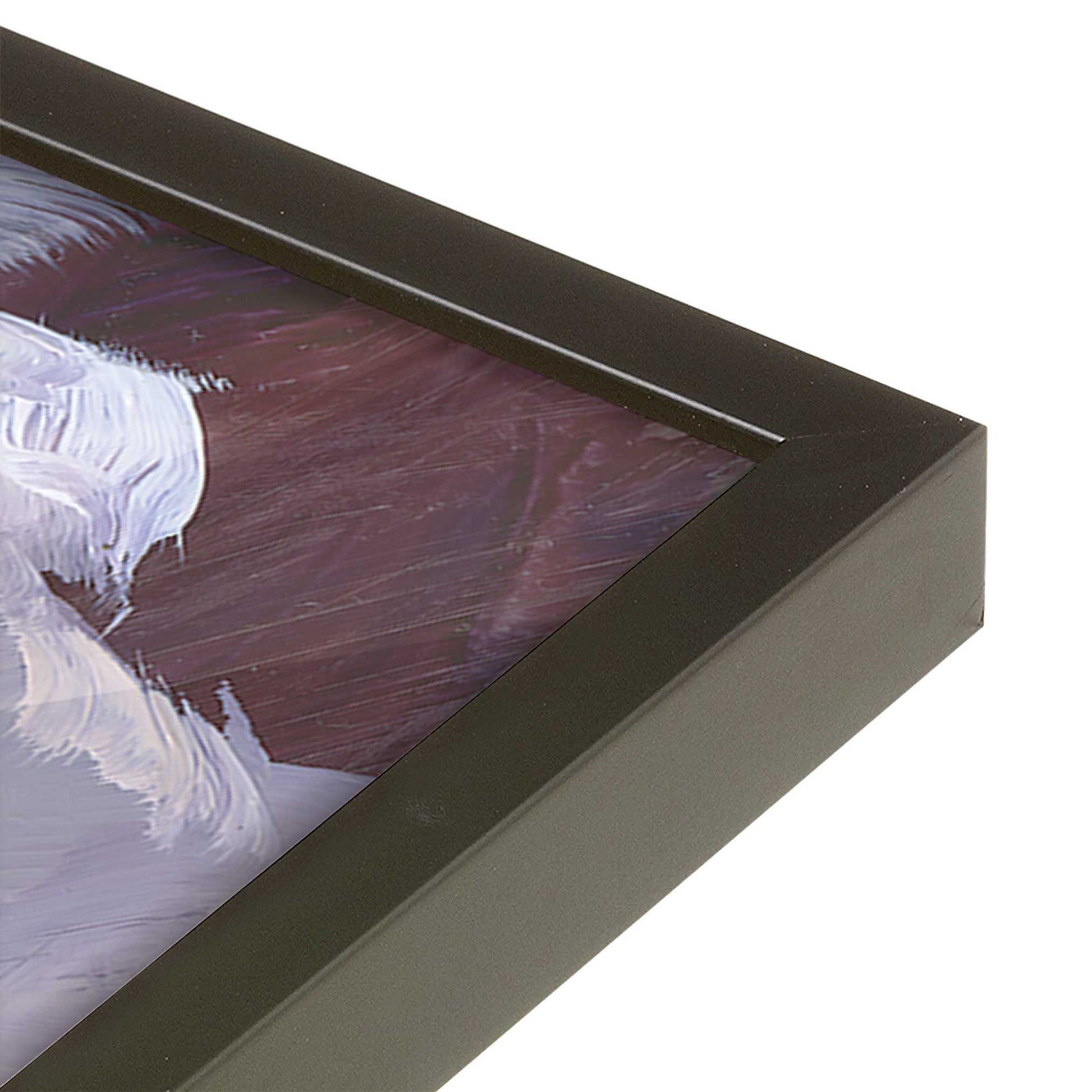 [Color:Satin Black], Picture of art in a Satin Black frame of the corner