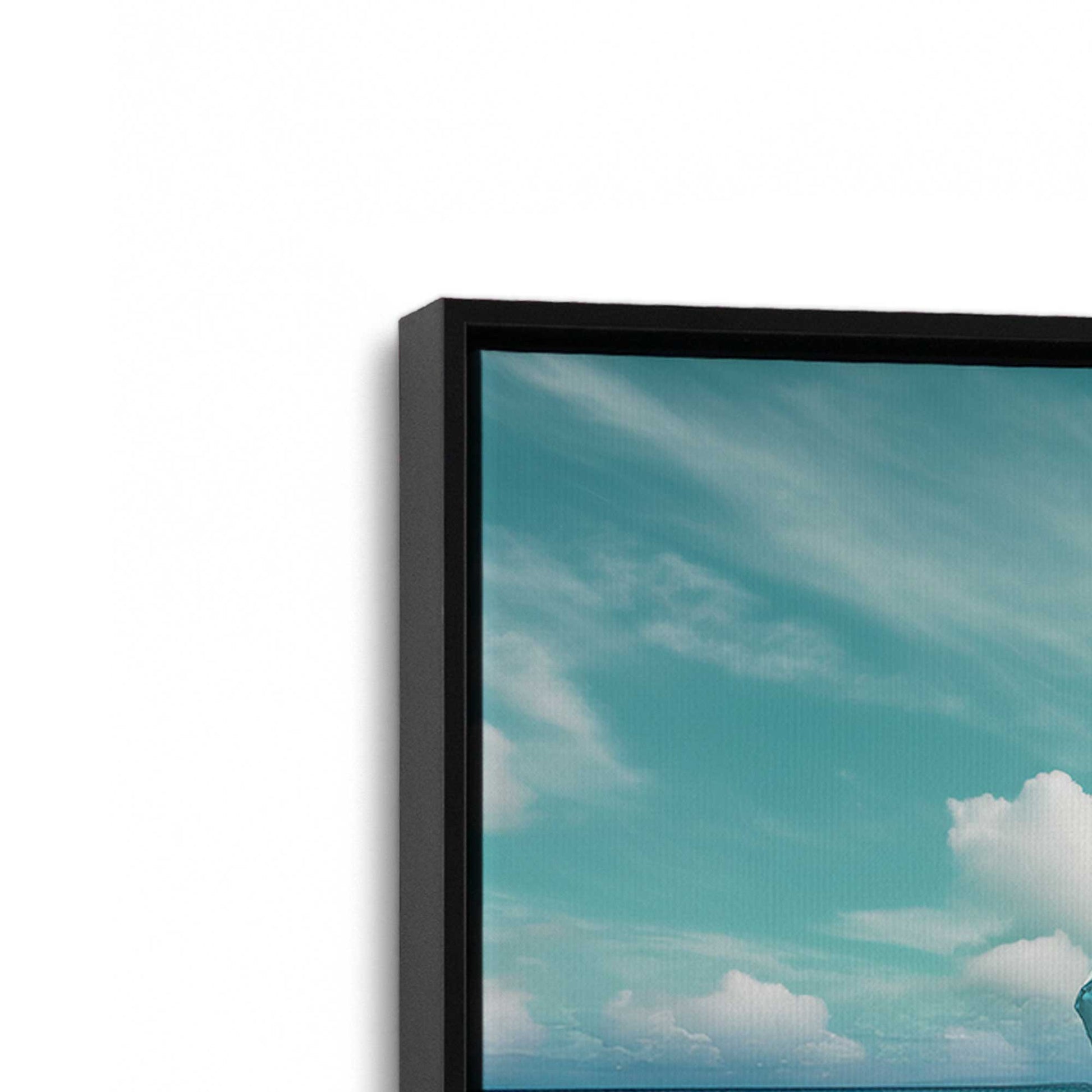 [Color:Satin Black], Picture of art in a Satin Black frame at an angle