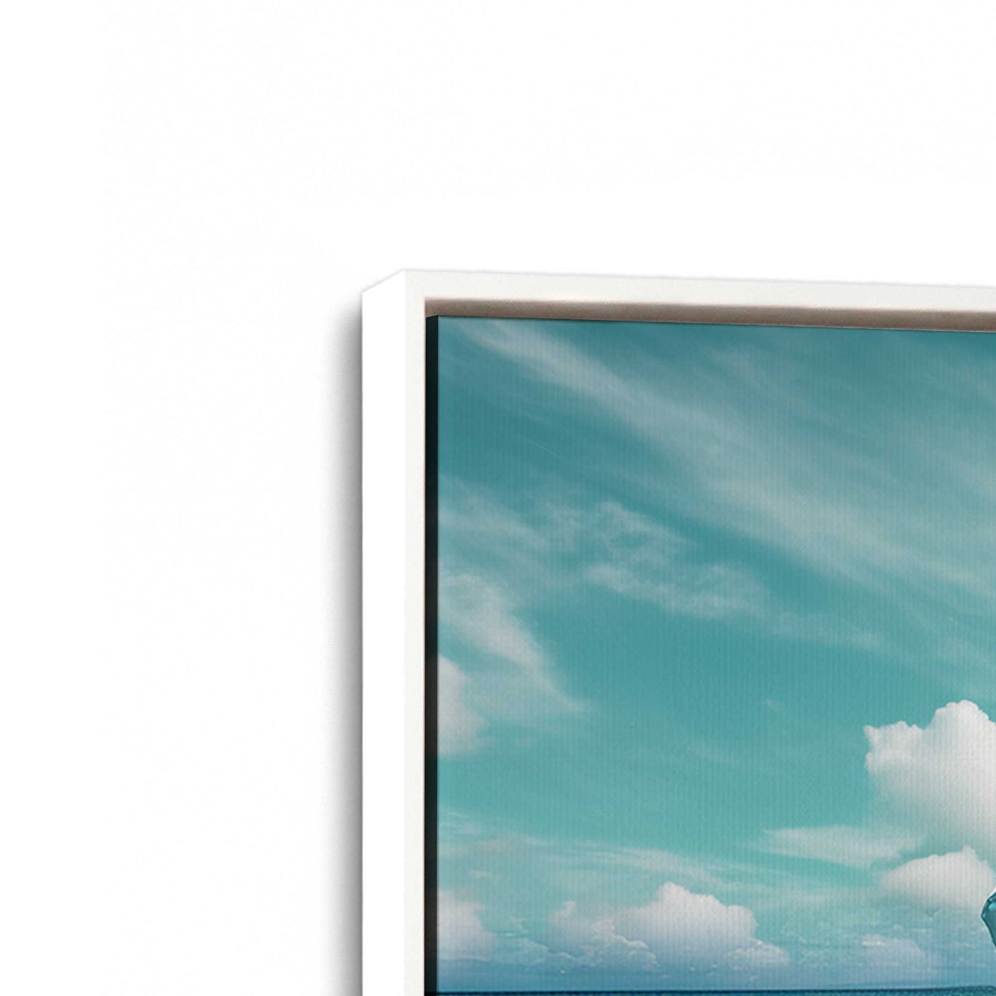 [Color:Opaque White], Picture of art in a White frame at an angle