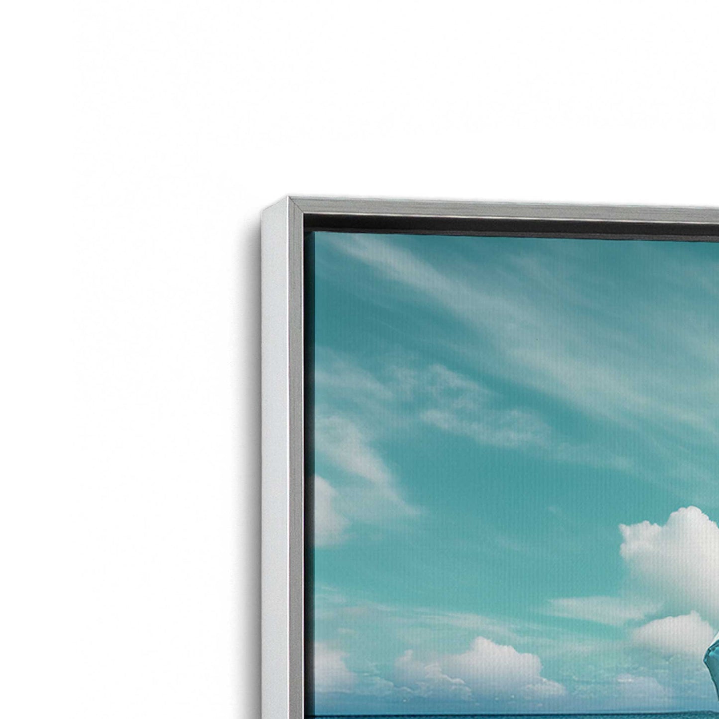 [Color:Polished Chrome], Picture of art in a Polished Chrome frame at an angle