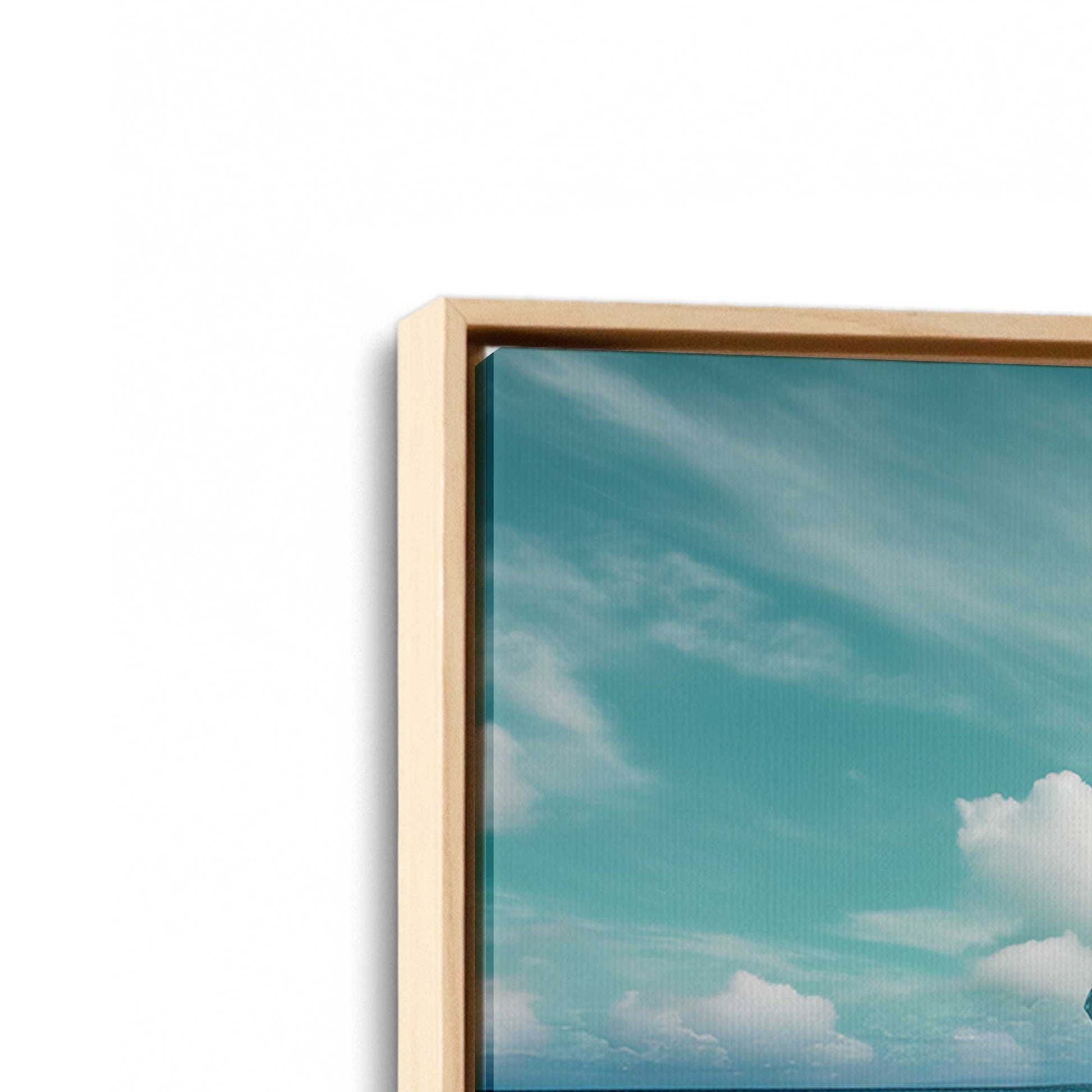 [Color:American Maple], Picture of art in a American Maple frame at an angle