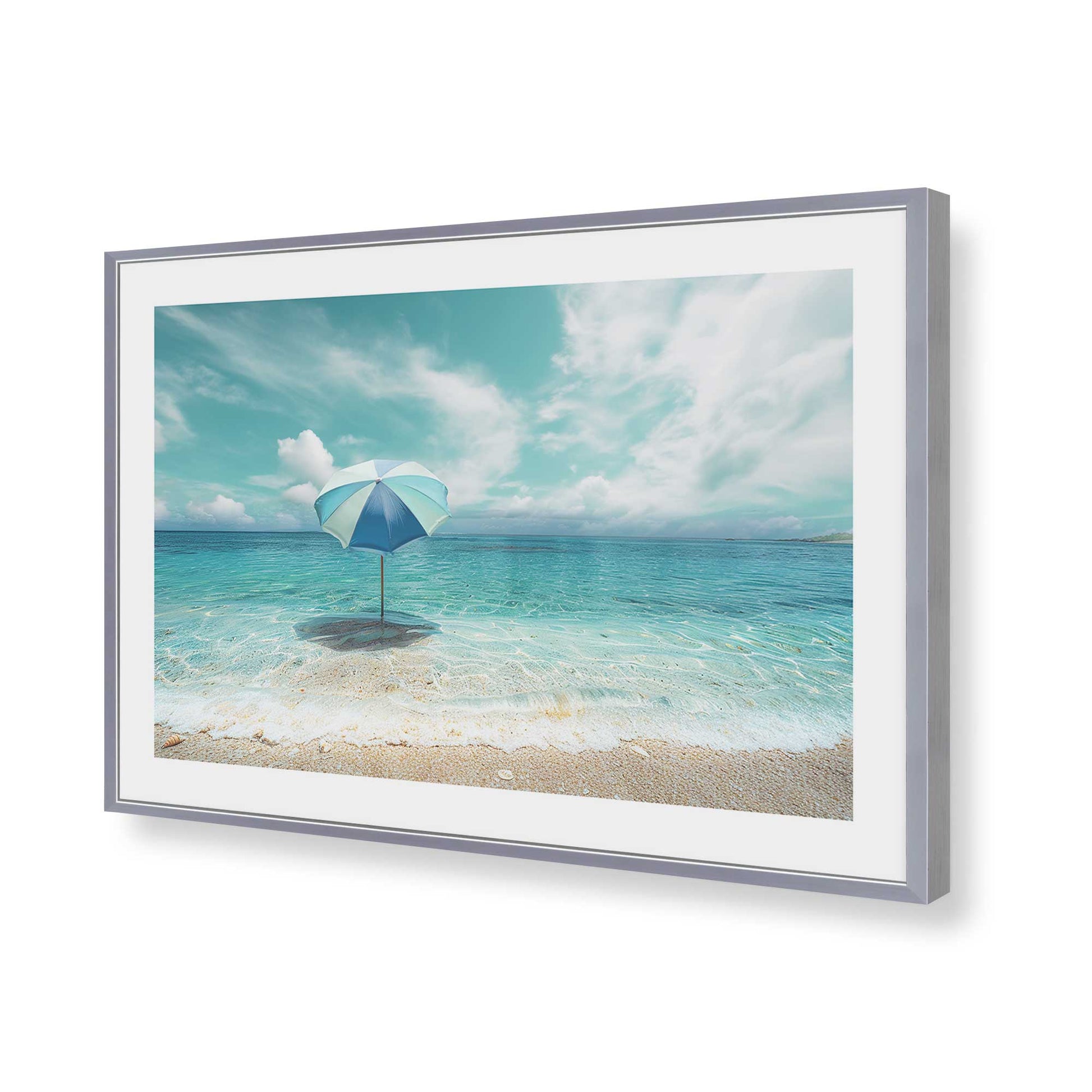 [Color:Polished Chrome], Picture of art in a Polished Chrome frame of the corner