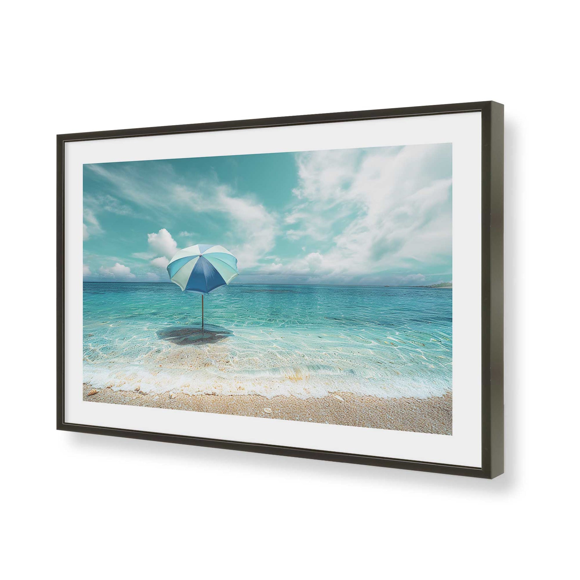 [Color:Satin Black], Picture of art in a Satin Black frame of the corner