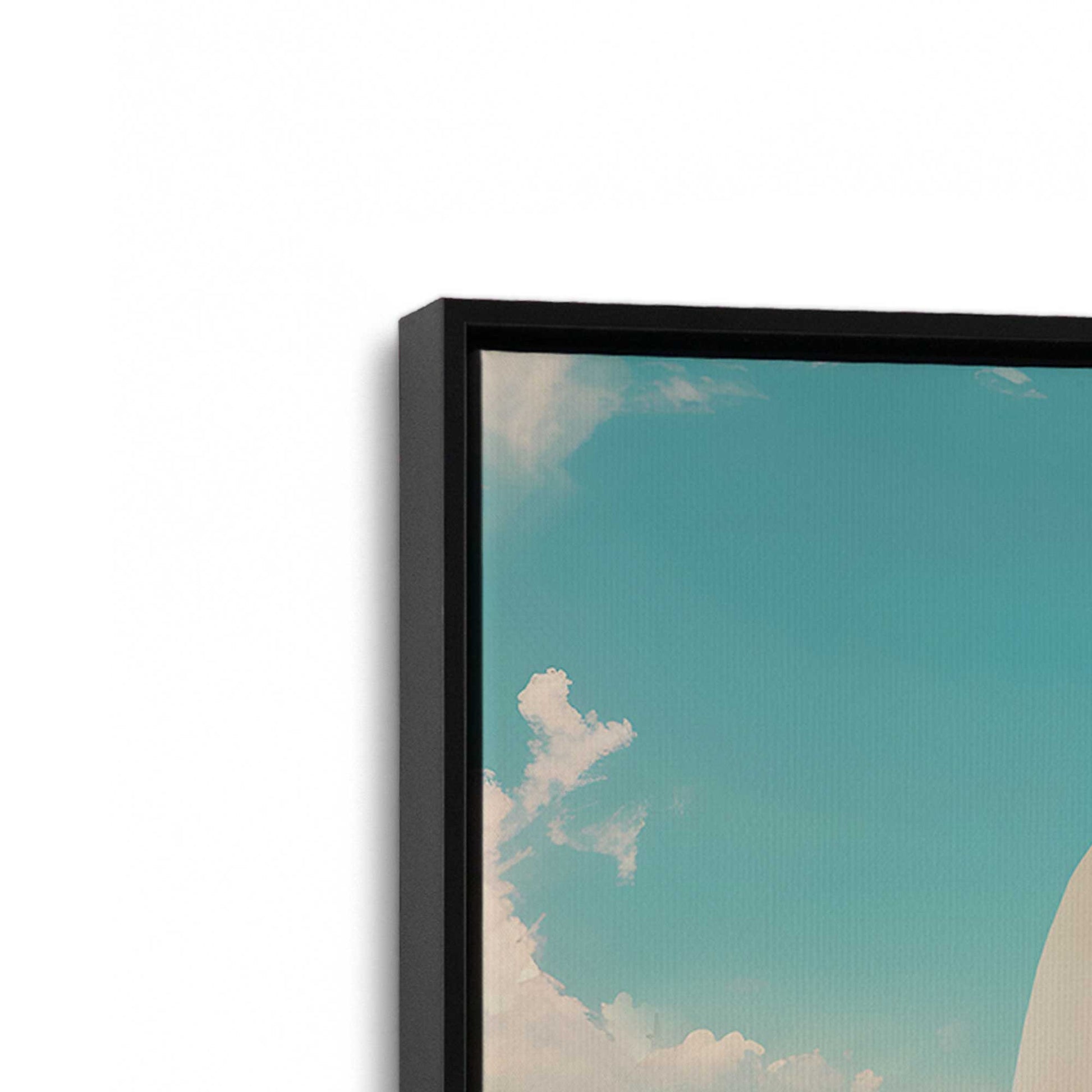 [Color:Satin Black], Picture of art in a Satin Black frame at an angle