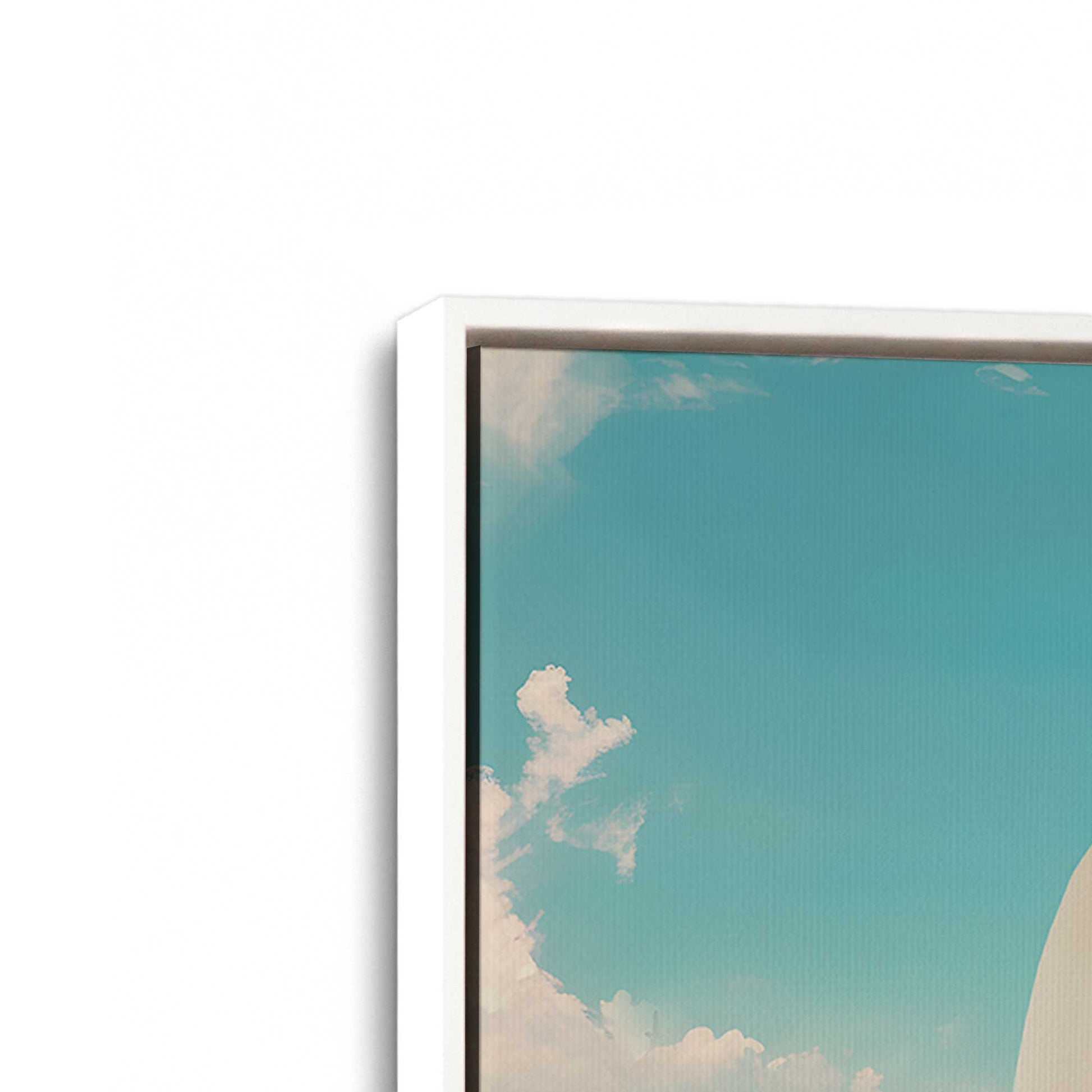 [Color:Opaque White], Picture of art in a White frame at an angle