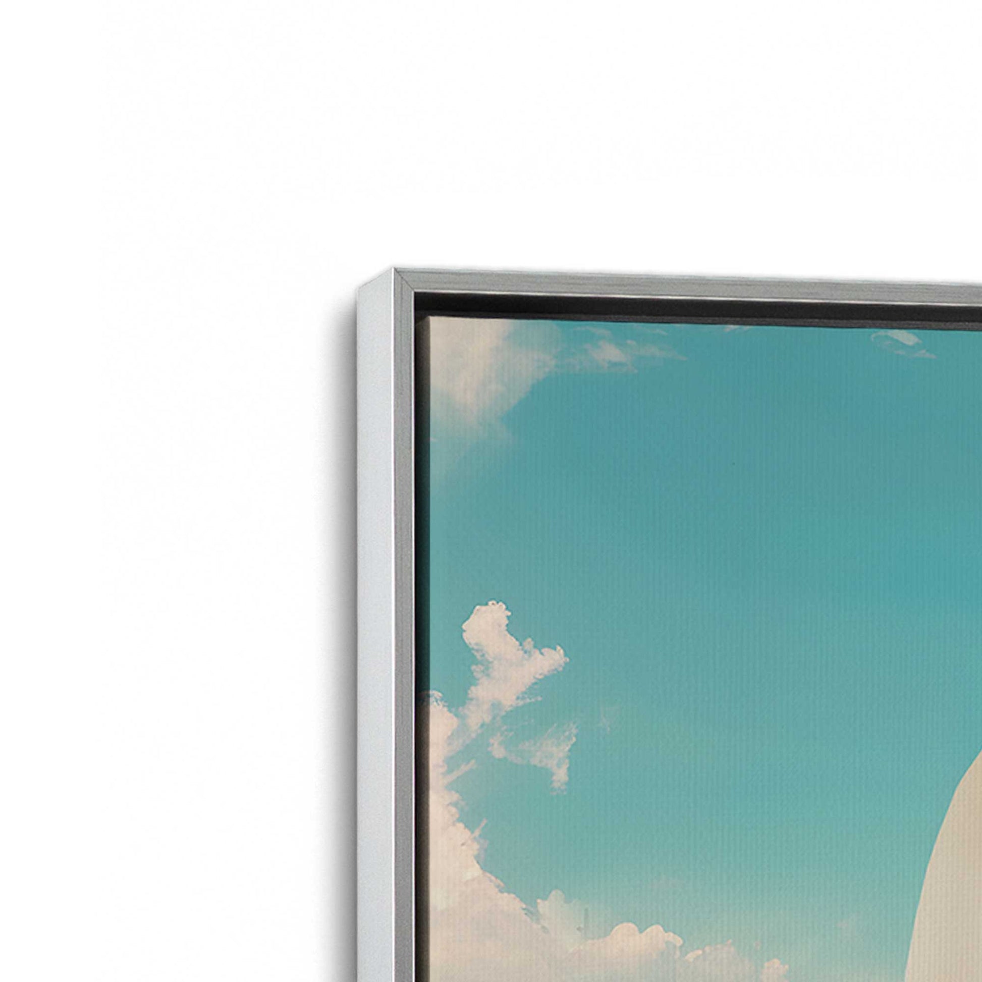 [Color:Polished Chrome], Picture of art in a Polished Chrome frame at an angle