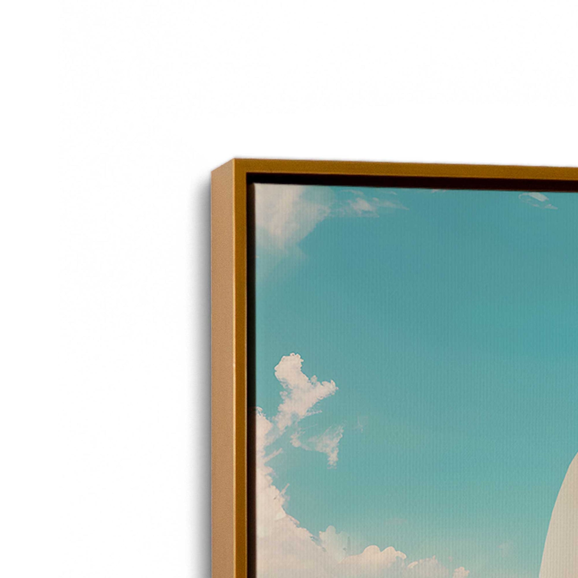 [Color:Polished Gold], Picture of art in a Polished Gold frame at an angle