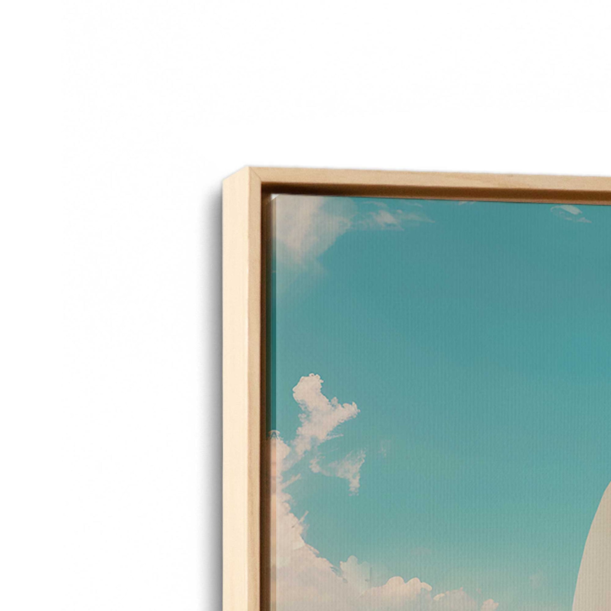 [Color:American Maple], Picture of art in a American Maple frame at an angle
