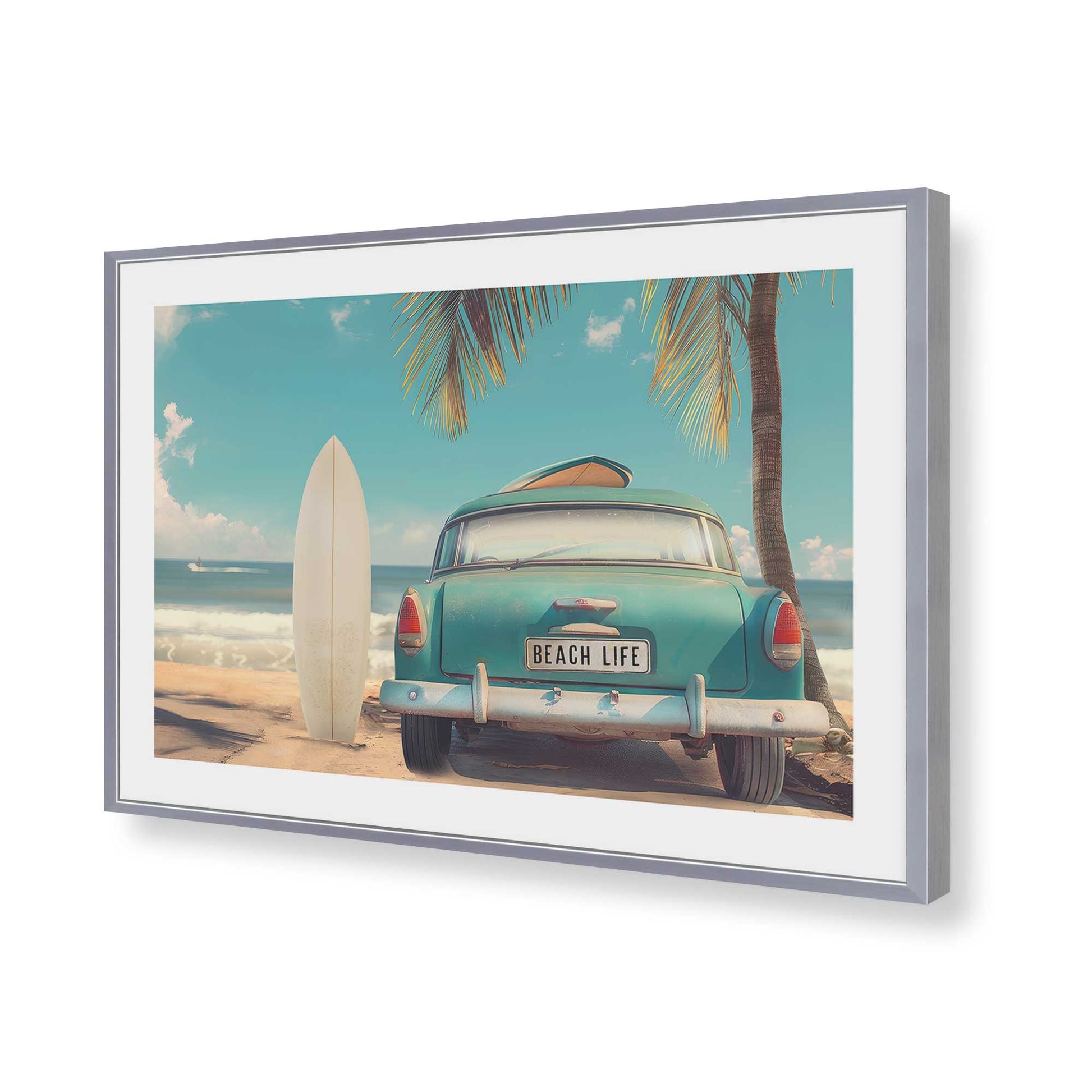 [Color:Polished Chrome], Picture of art in a Polished Chrome frame of the corner