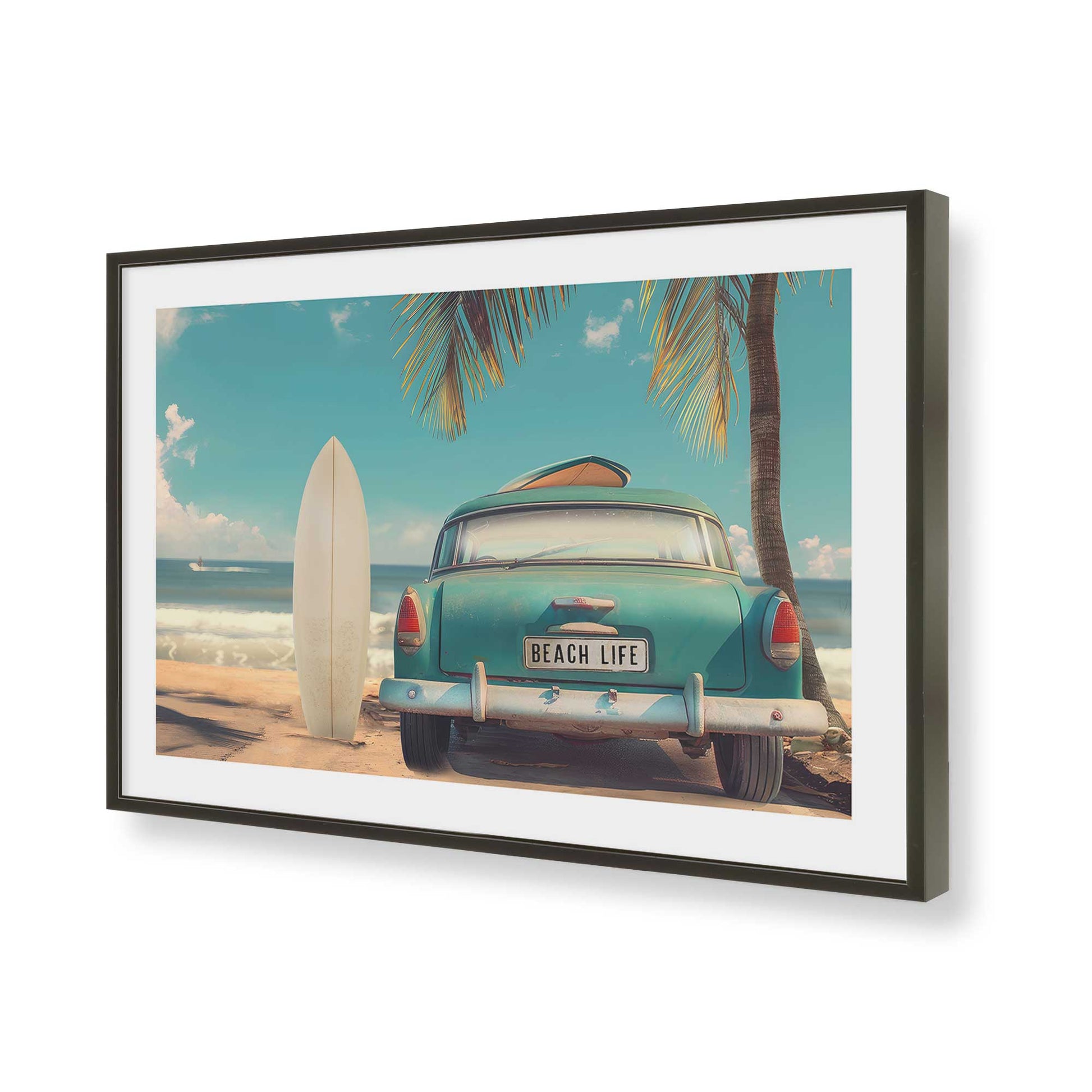 [Color:Satin Black], Picture of art in a Satin Black frame of the corner