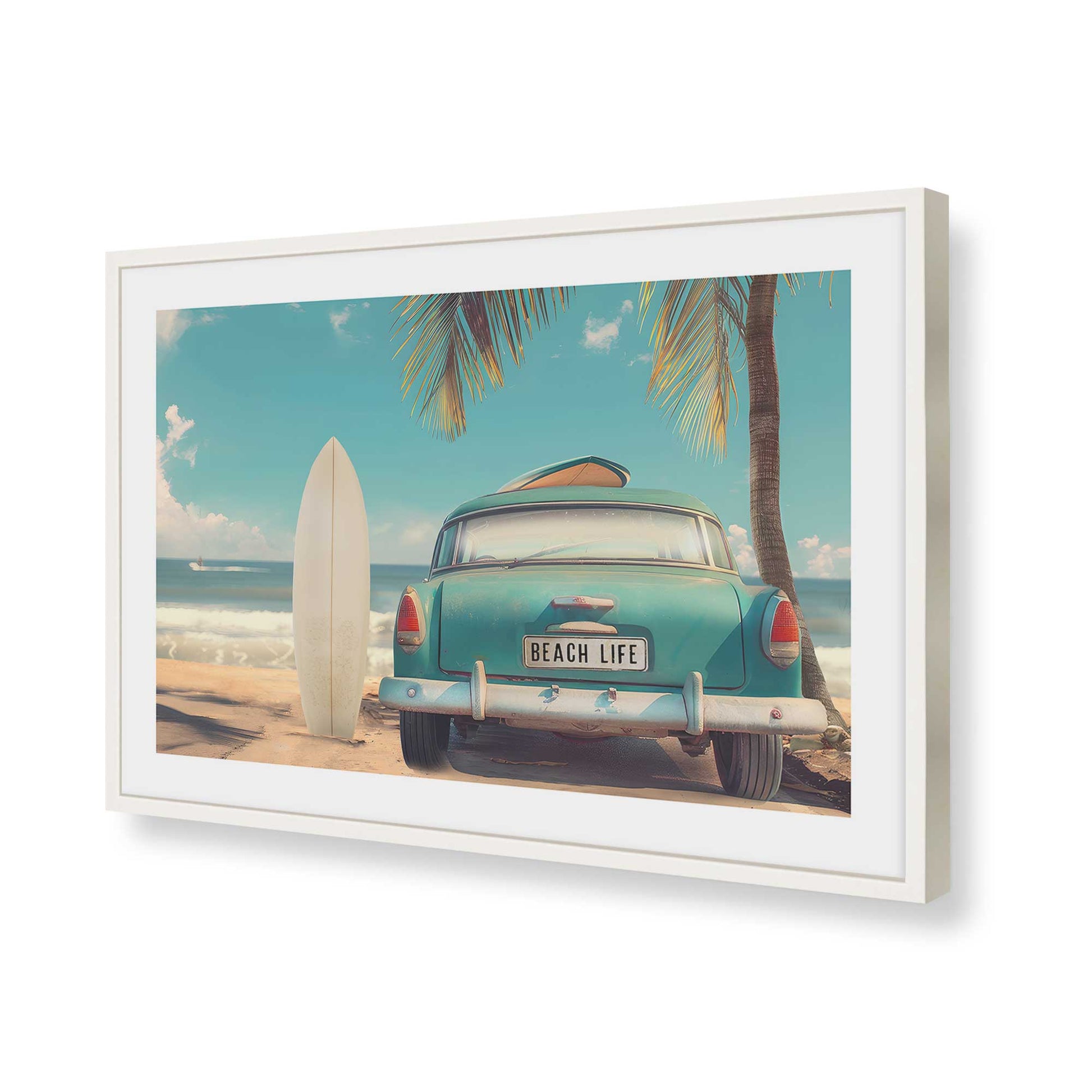 [Color:Opaque White], Picture of art in a Opaque White frame of the corner