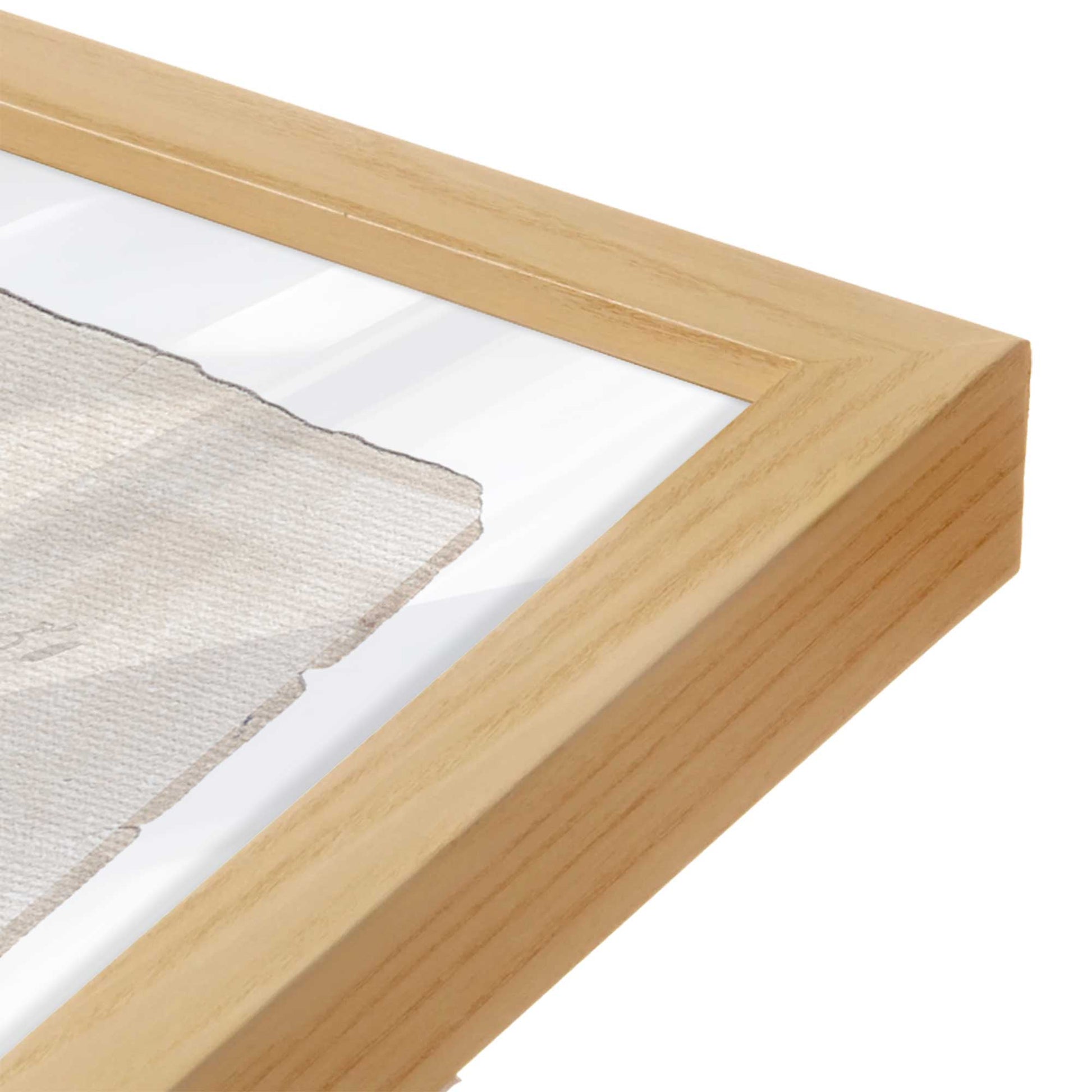 [Color:American Maple], Picture of art in a American Maple frame at an angle