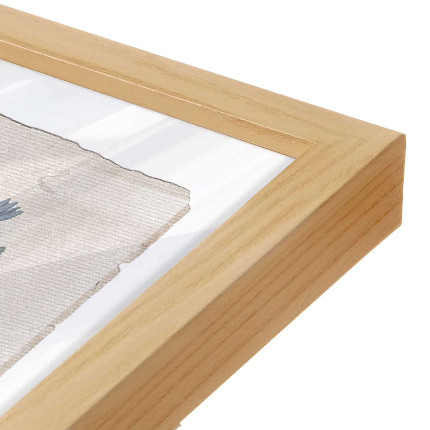 [Color:American Maple], Picture of art in a American Maple frame at an angle