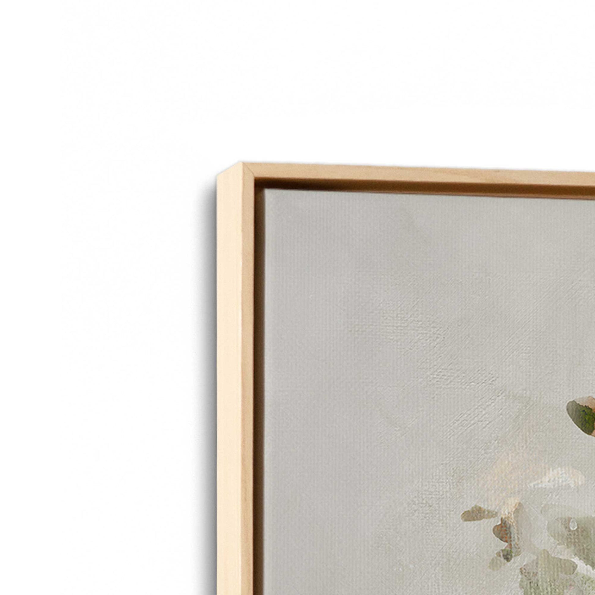 [Color:American Maple], Picture of art in a American Maple frame at an angle