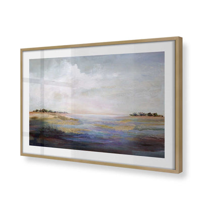 [Color:Brushed Gold], Picture of art in a Brushed Gold frame at an angle