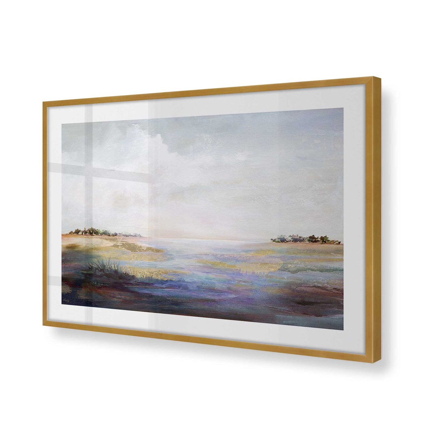 [Color:Polished Gold], Picture of art in a Polished Gold frame at an angle