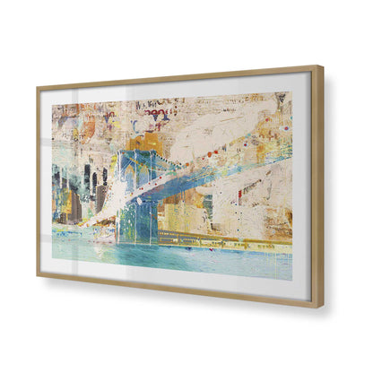 [Color:Brushed Gold], Picture of art in a Brushed Gold frame at an angle