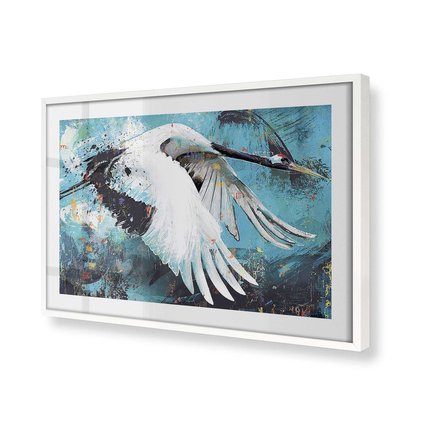 [Color:Opaque White], Picture of art in a Opaque White frame at an angle