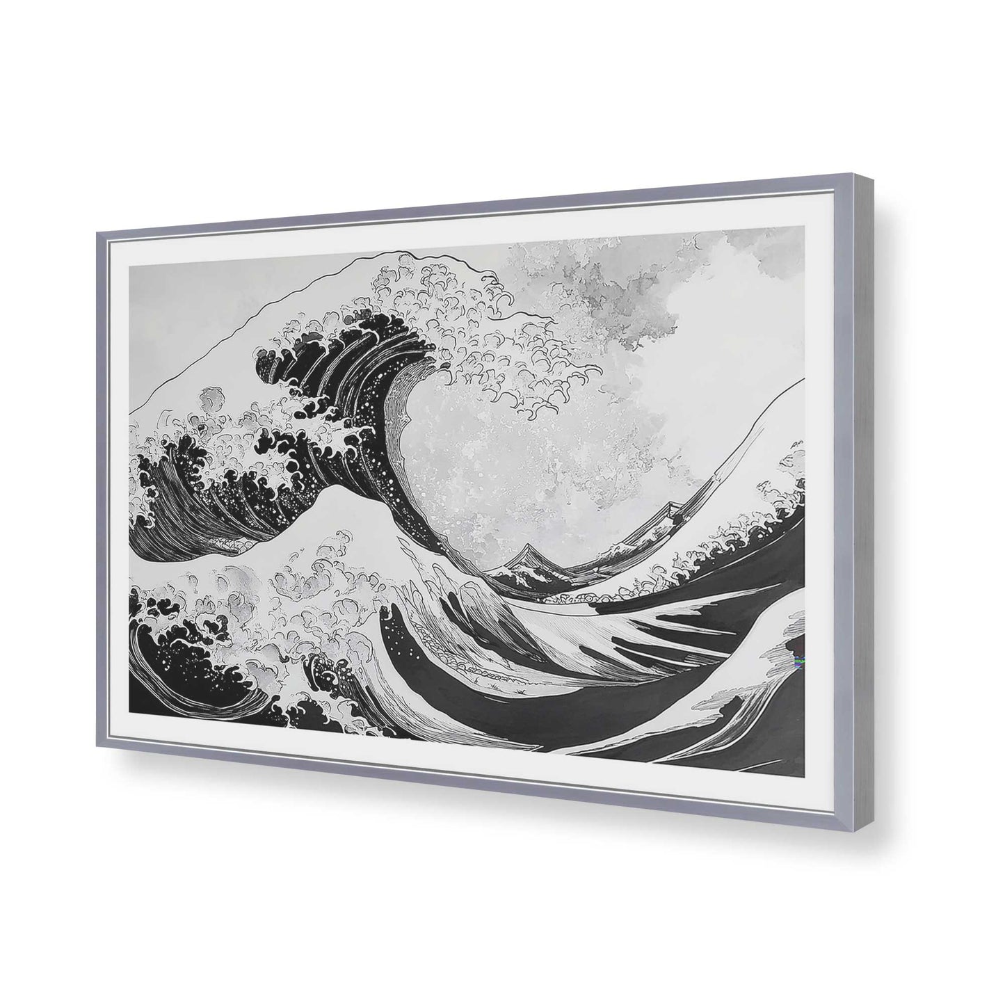 [Color:Polished Chrome], Picture of art in a Polished Chrome frame of the corner