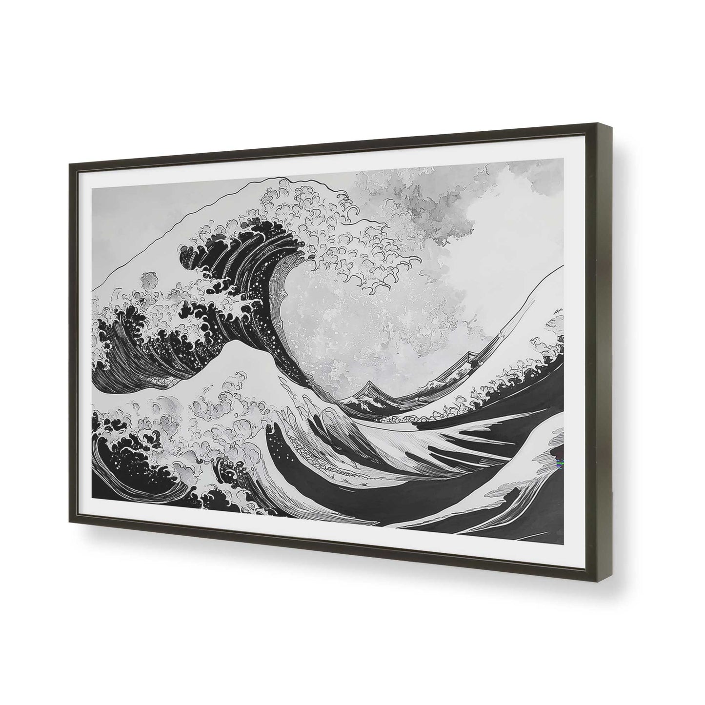 [Color:Satin Black], Picture of art in a Satin Black frame of the corner
