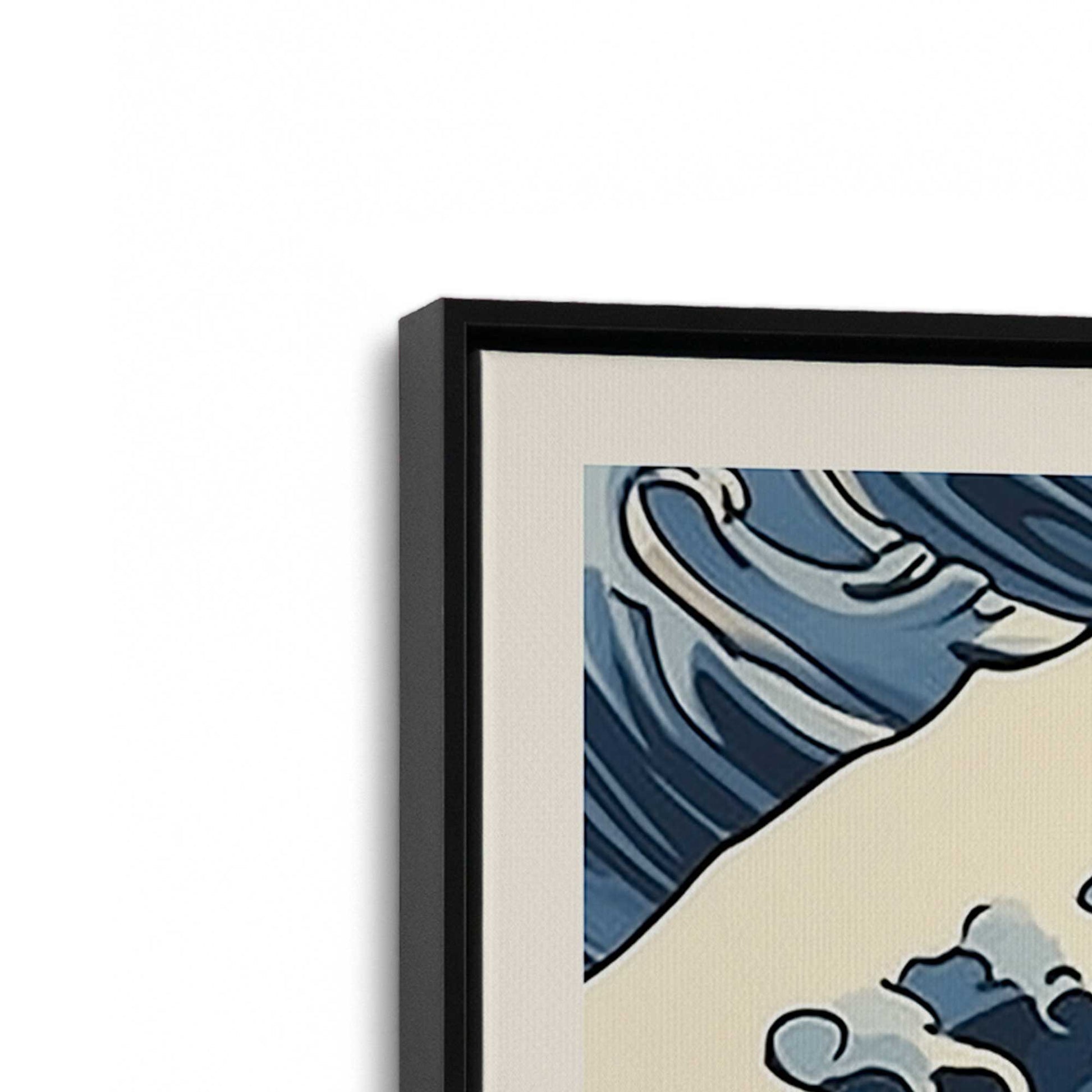 [Color:Satin Black], Picture of art in a Satin Black frame at an angle