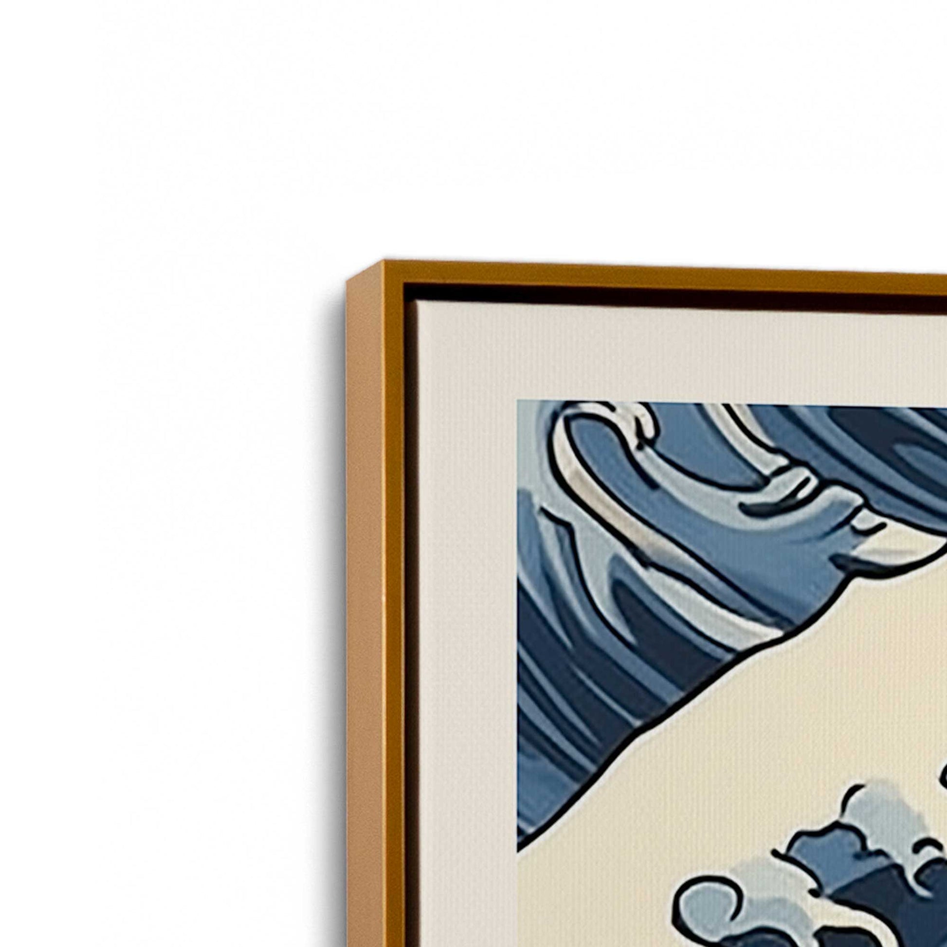 [Color:Polished Gold], Picture of art in a Polished Gold frame at an angle