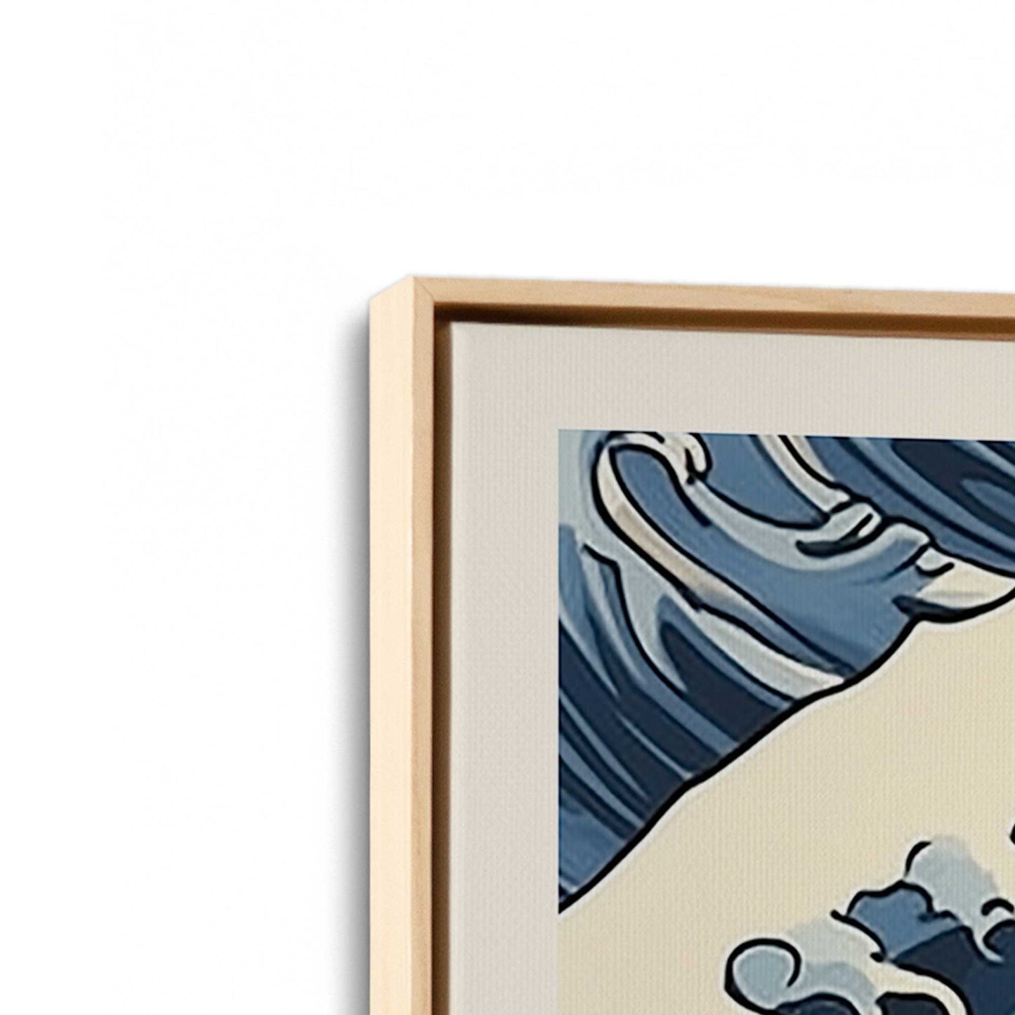 [Color:American Maple], Picture of art in a American Maple frame at an angle