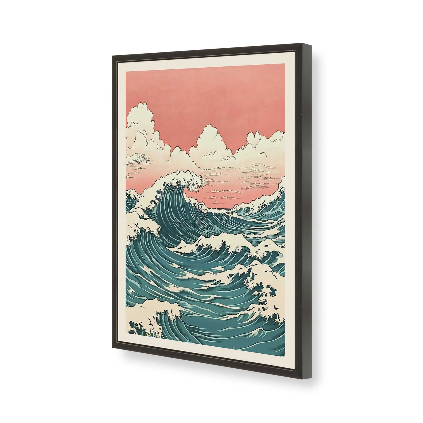 [Color:Satin Black], Picture of art in a Satin Black frame of the corner