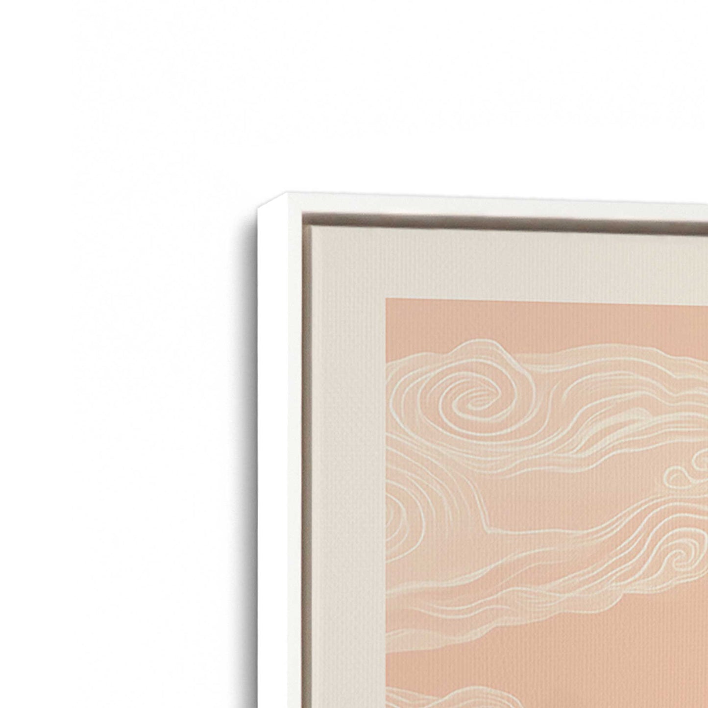 [Color:Opaque White], Picture of art in a White frame at an angle