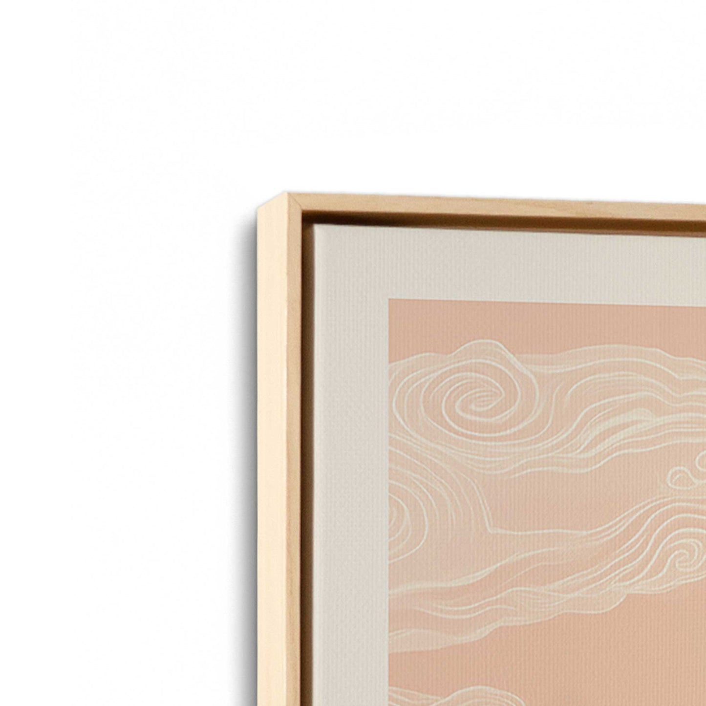 [Color:American Maple], Picture of art in a American Maple frame at an angle
