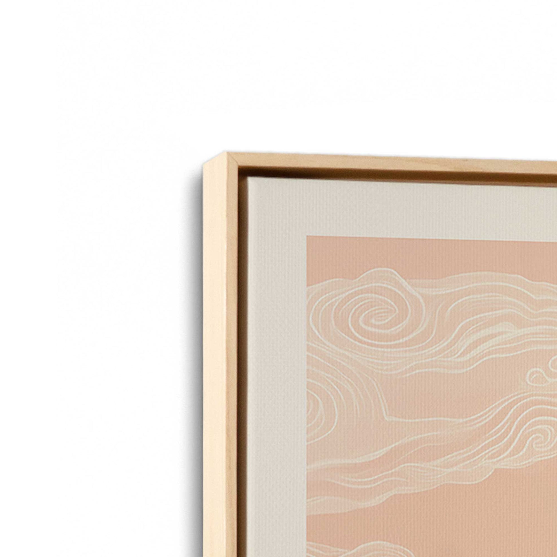 [Color:American Maple], Picture of art in a American Maple frame at an angle