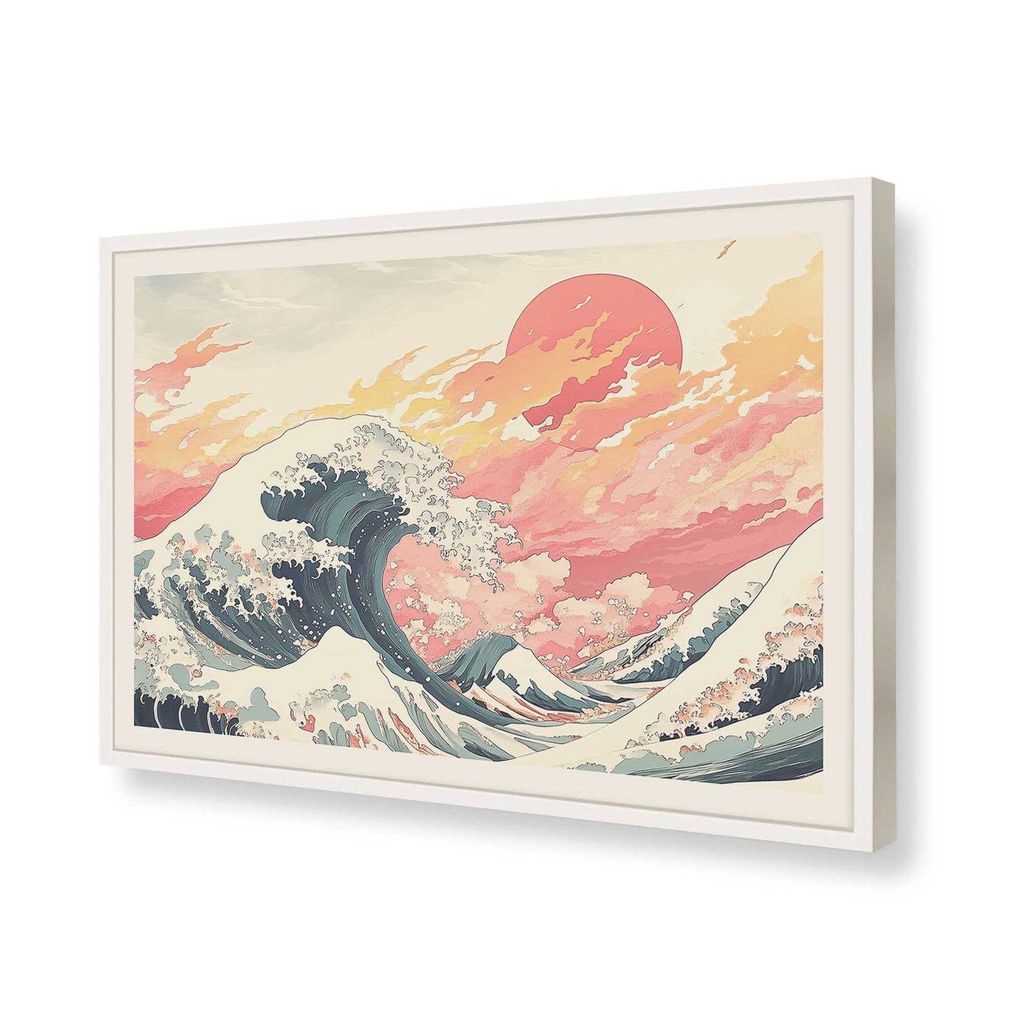 [Color:Opaque White], Picture of art in a Opaque White frame of the corner