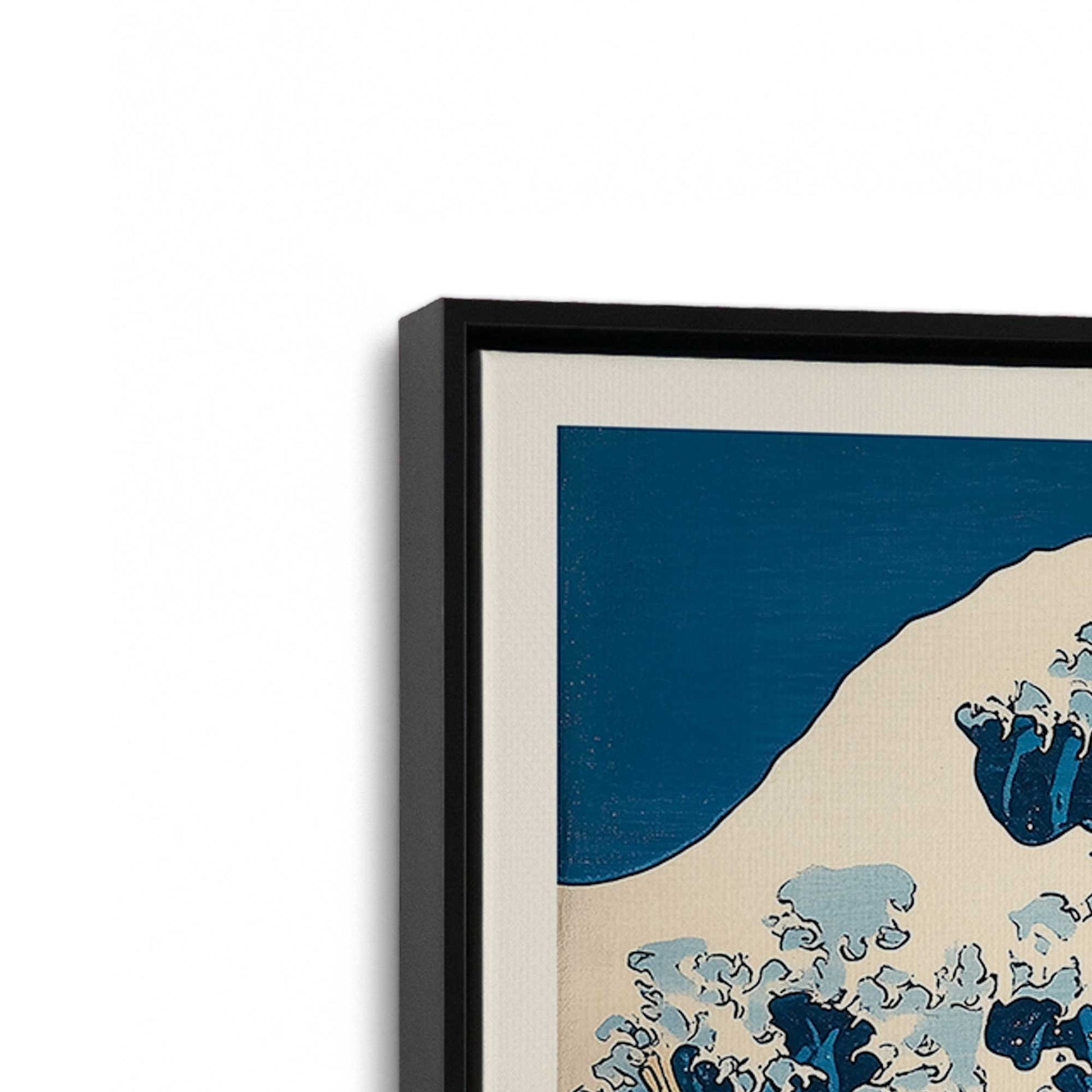 [Color:Satin Black], Picture of art in a Satin Black frame at an angle