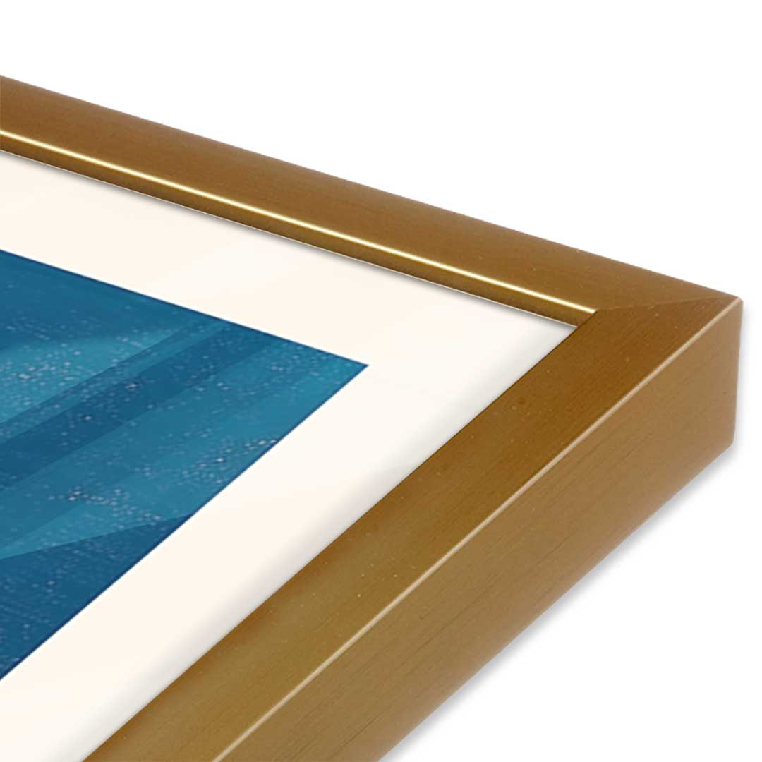 [Color:Polished Gold], Picture of art in a Polished Gold frame at an angle