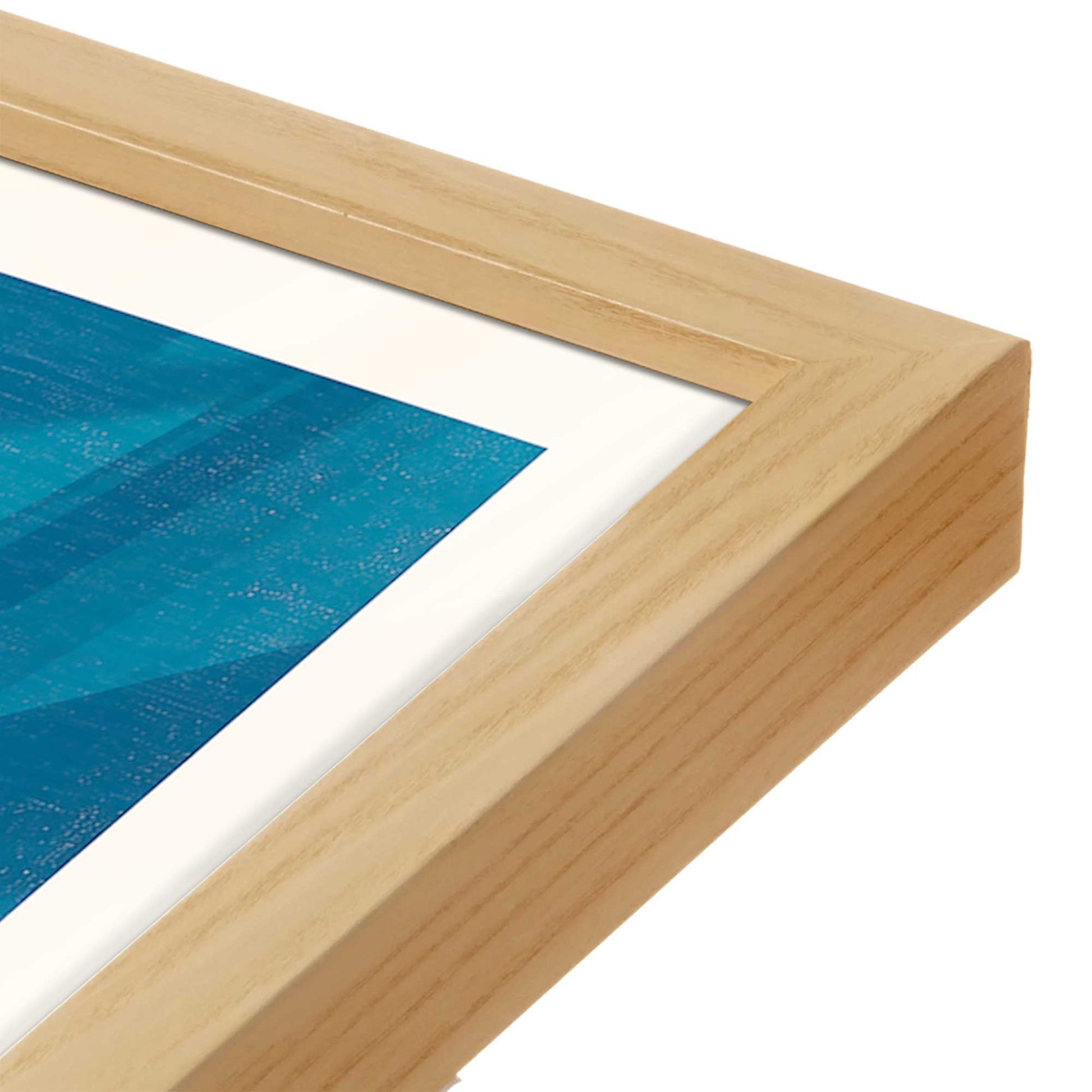 [Color:American Maple], Picture of art in a American Maple frame at an angle