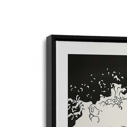 [Color:Satin Black], Picture of art in a Satin Black frame at an angle