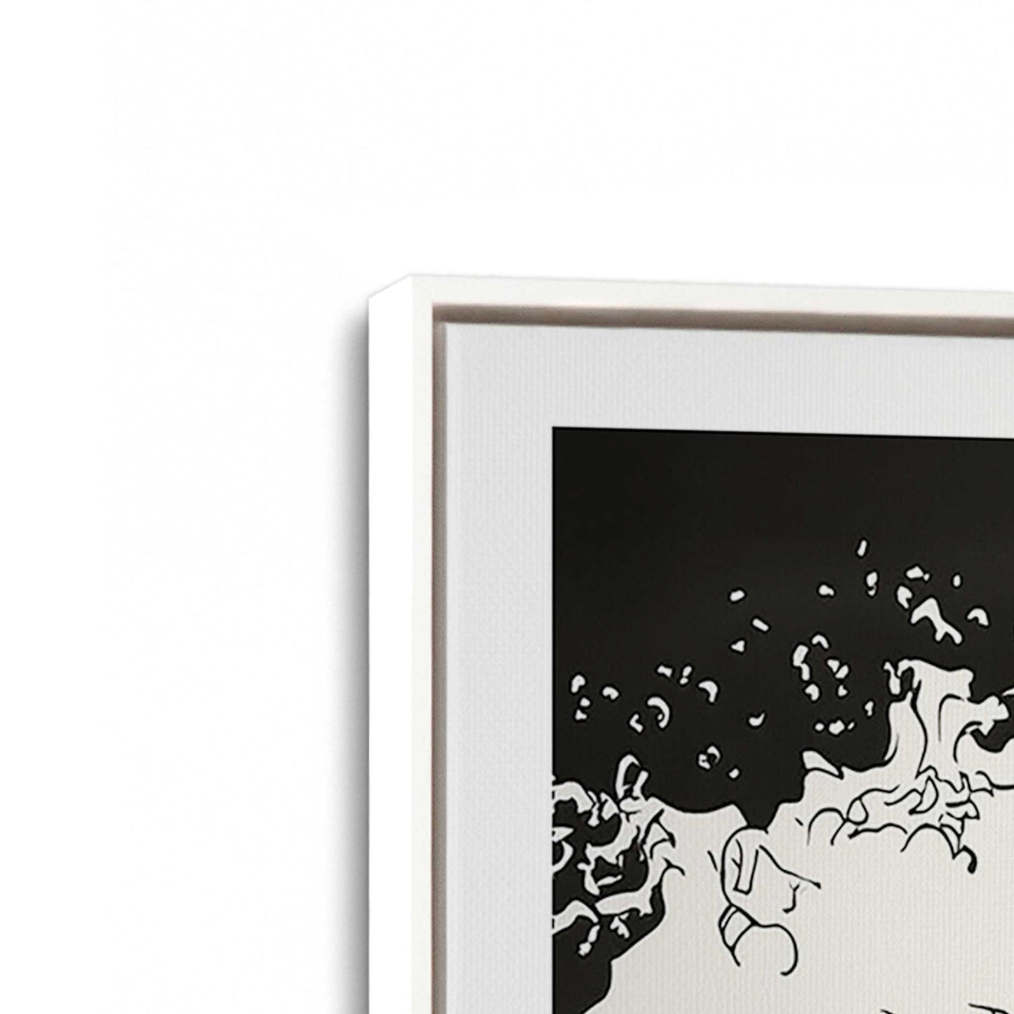 [Color:Opaque White], Picture of art in a White frame at an angle