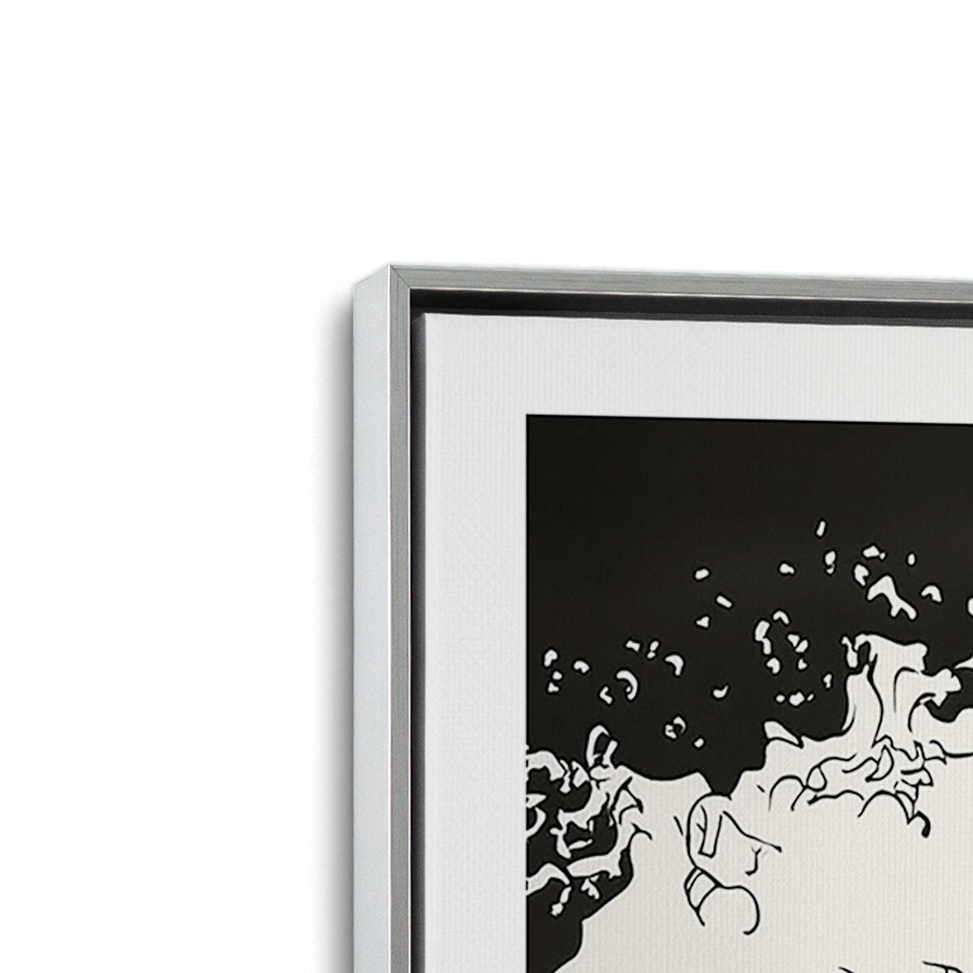 [Color:Polished Chrome], Picture of art in a Polished Chrome frame at an angle