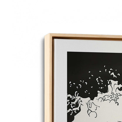 [Color:American Maple], Picture of art in a American Maple frame at an angle