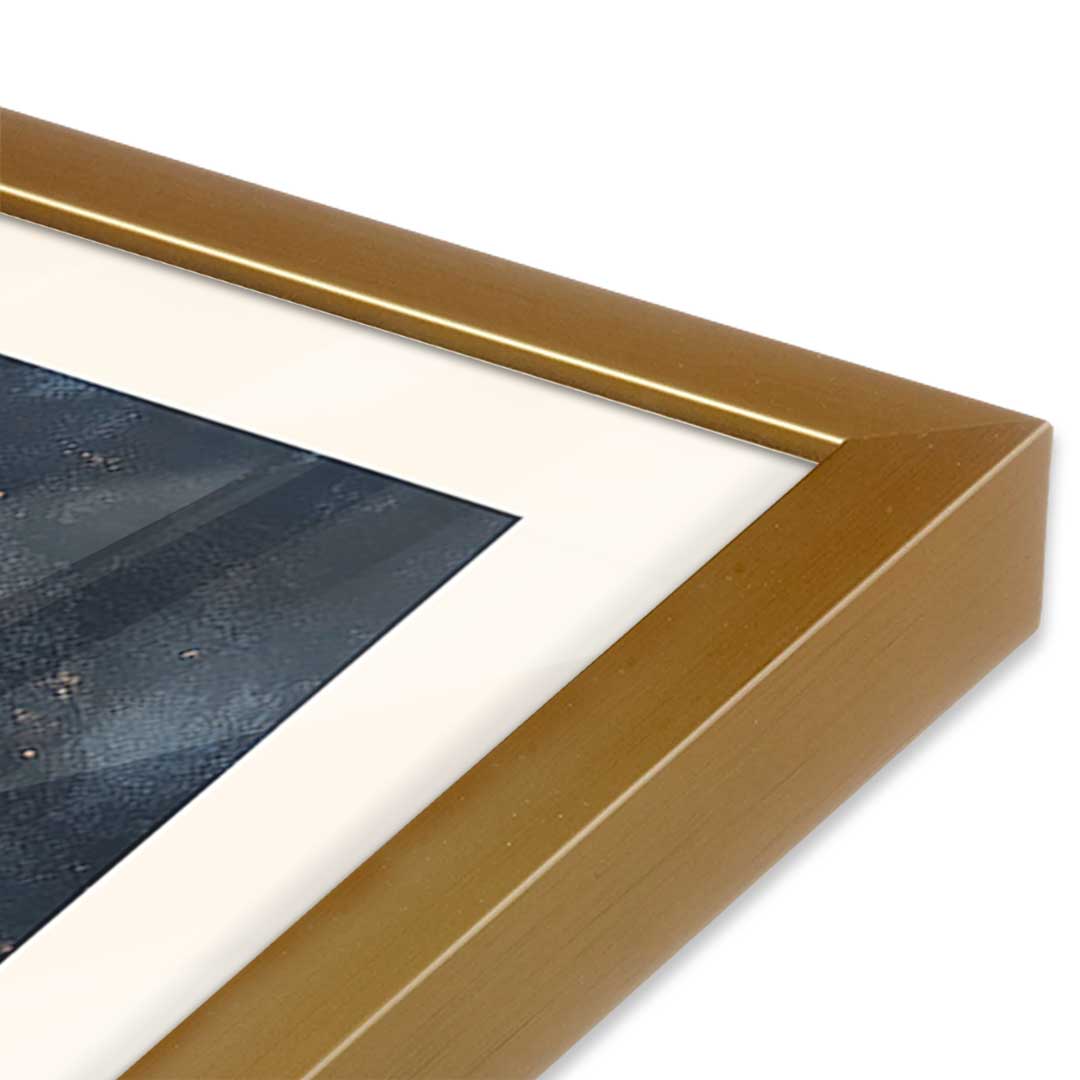 [Color:Polished Gold], Picture of art in a Polished Gold frame at an angle
