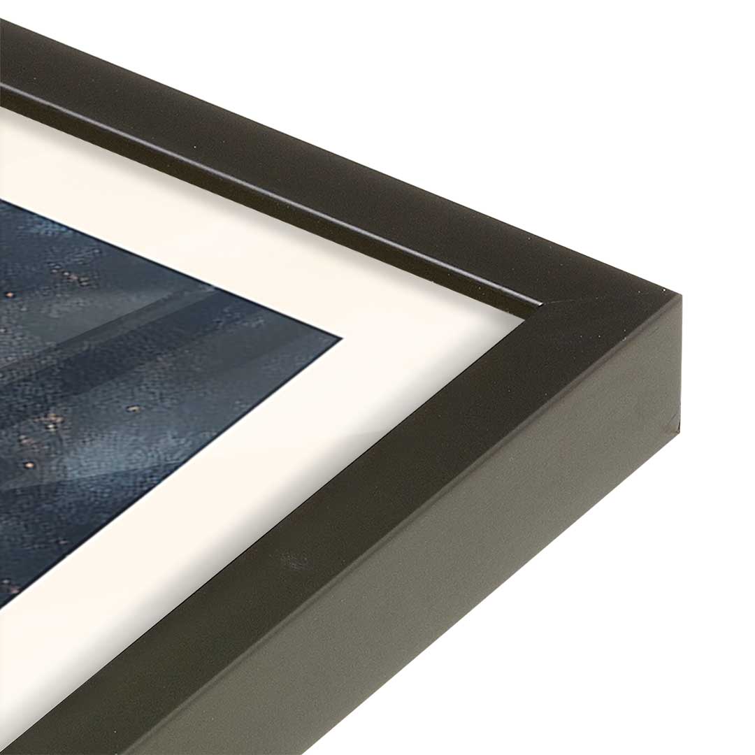 [Color:Satin Black], Picture of art in a Satin Black frame at an angle