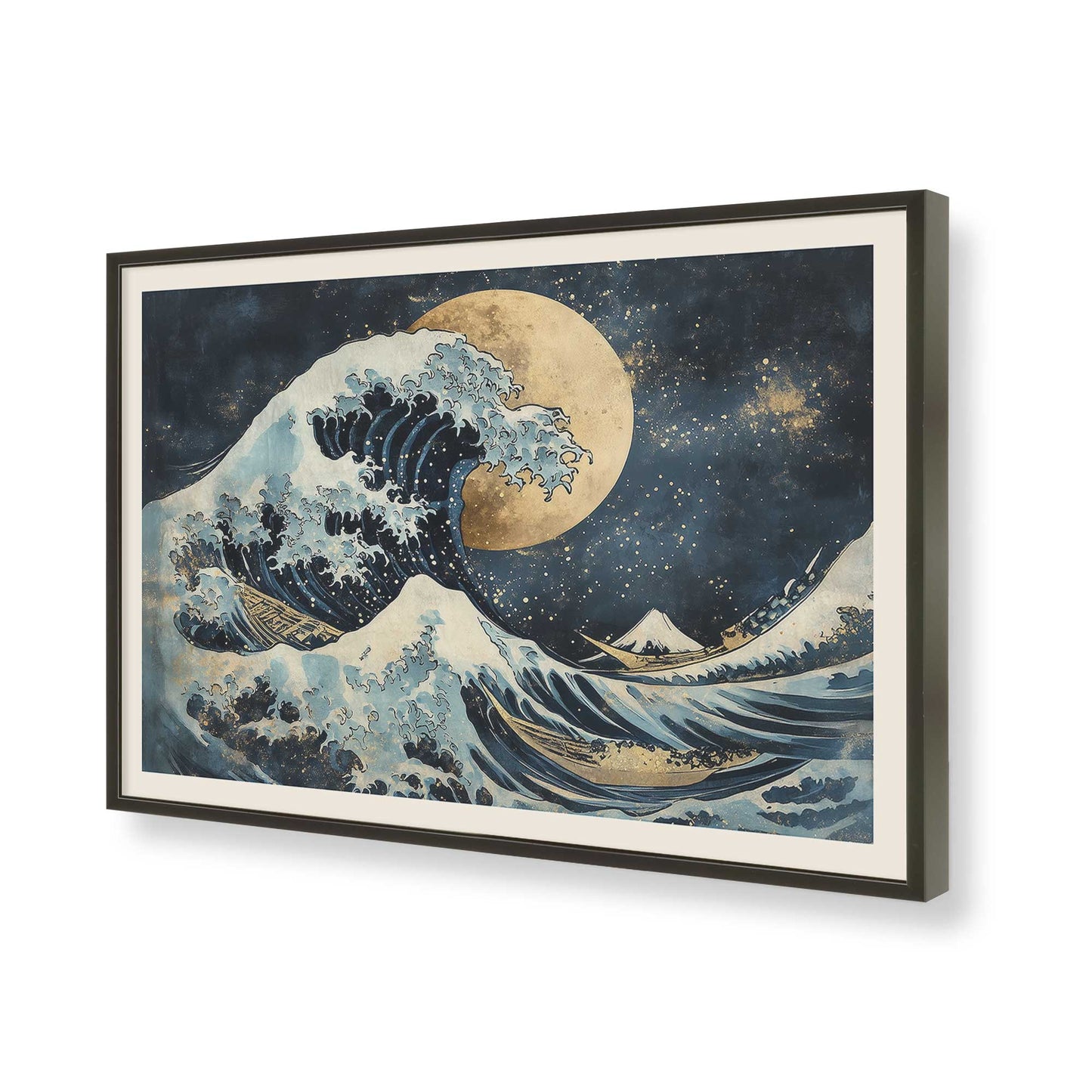 [Color:Satin Black], Picture of art in a Satin Black frame of the corner