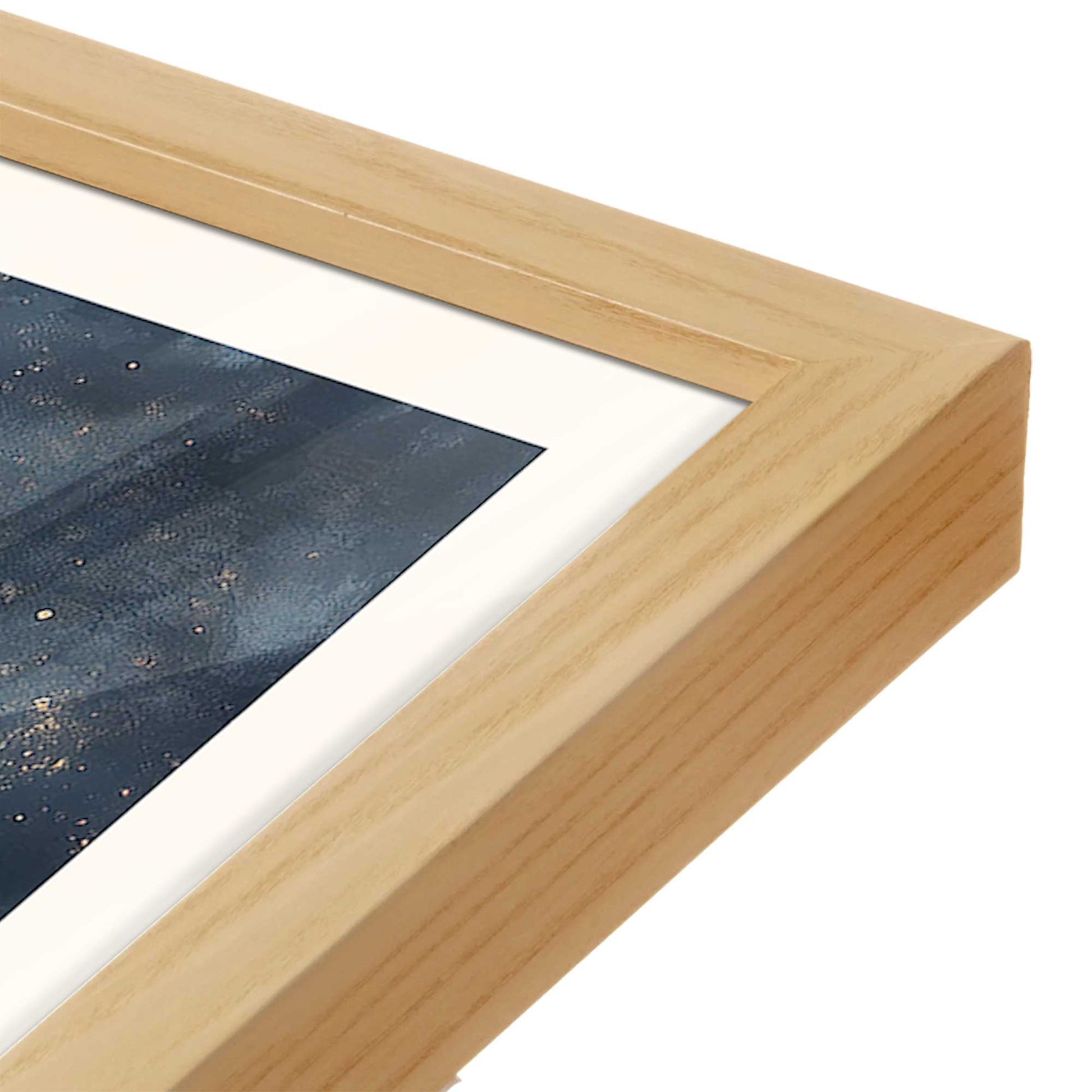 [Color:American Maple], Picture of art in a American Maple frame at an angle