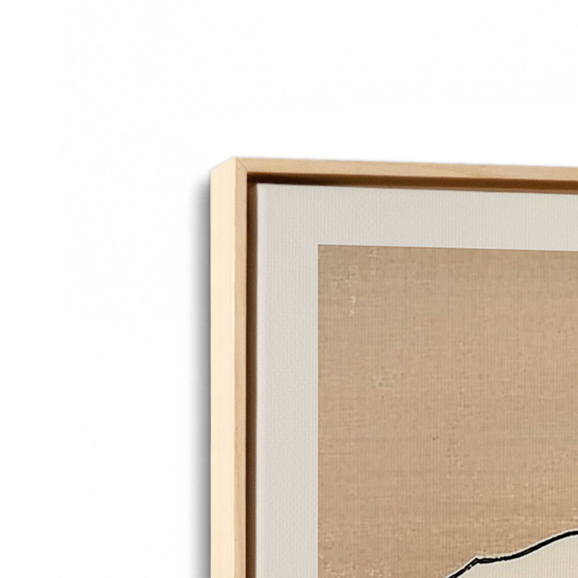 [Color:American Maple], Picture of art in a American Maple frame at an angle