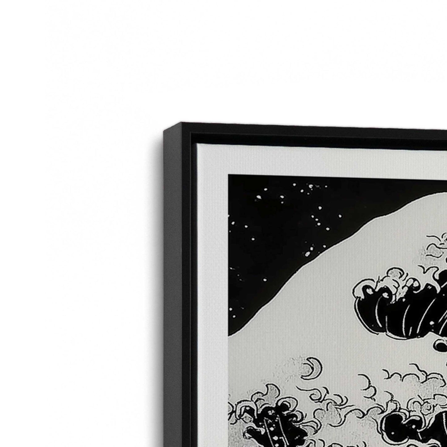 [Color:Satin Black], Picture of art in a Satin Black frame at an angle