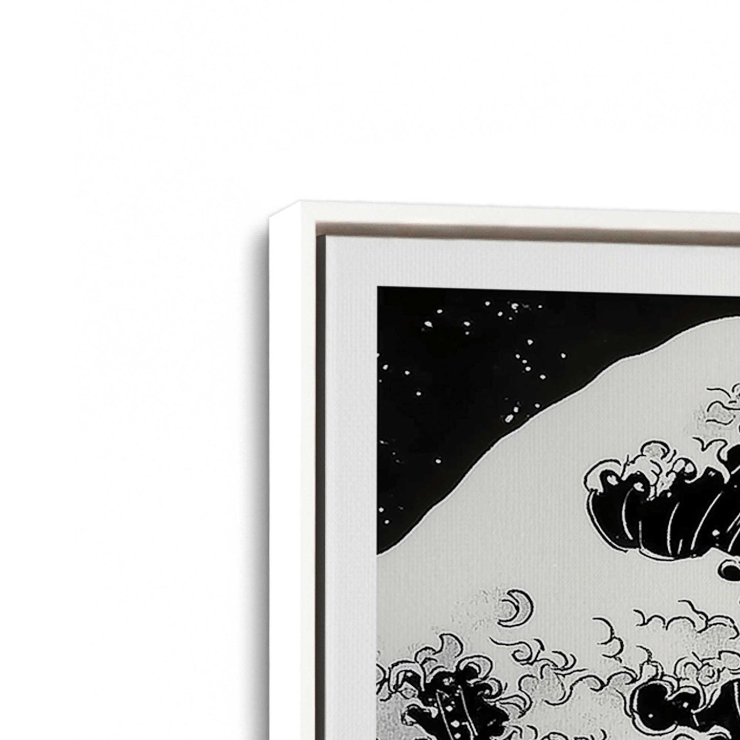 [Color:Opaque White], Picture of art in a White frame at an angle